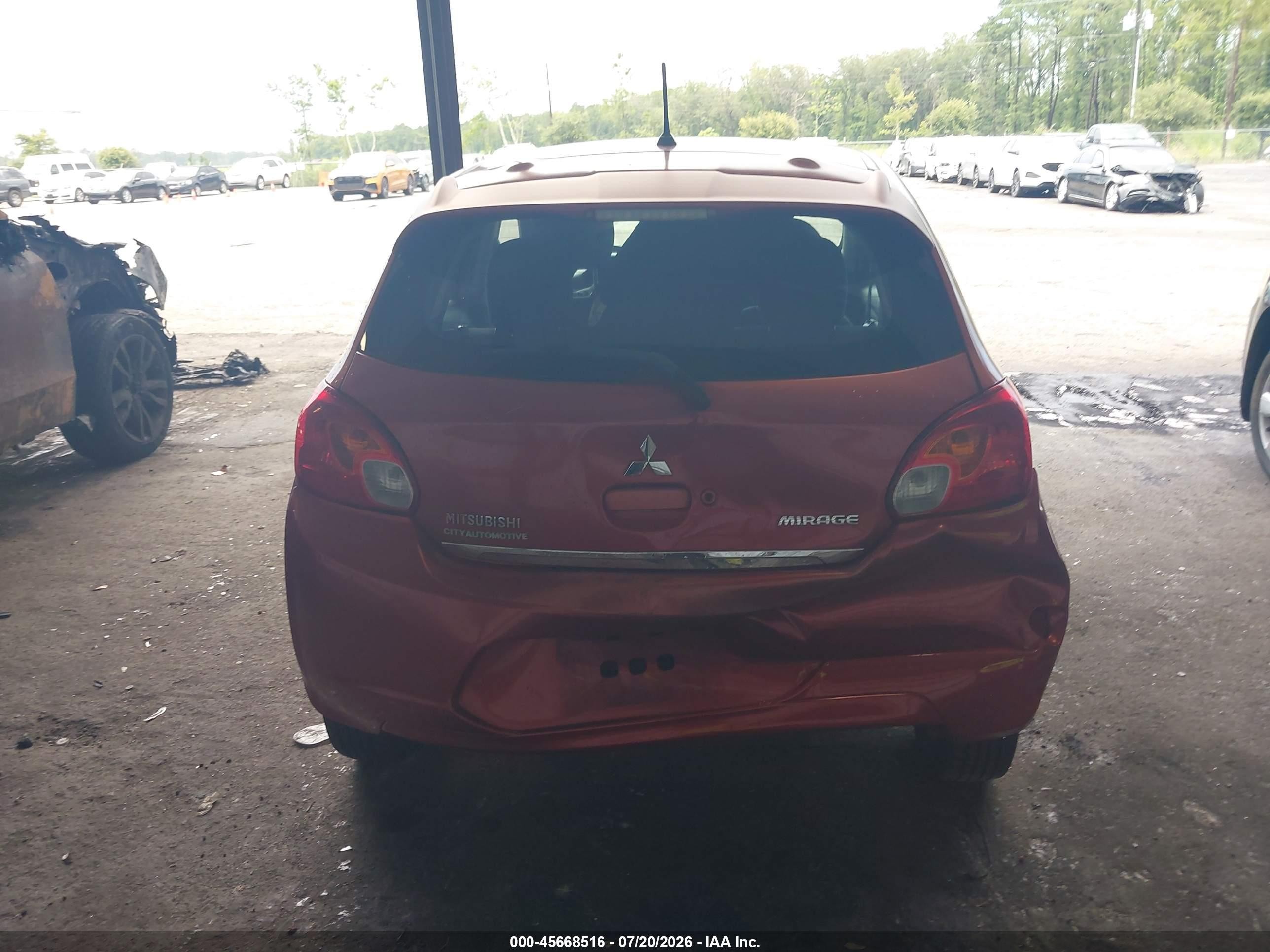 2015 Mitsubishi Mirage Es Red vin: ML32A4HJ2FH034643