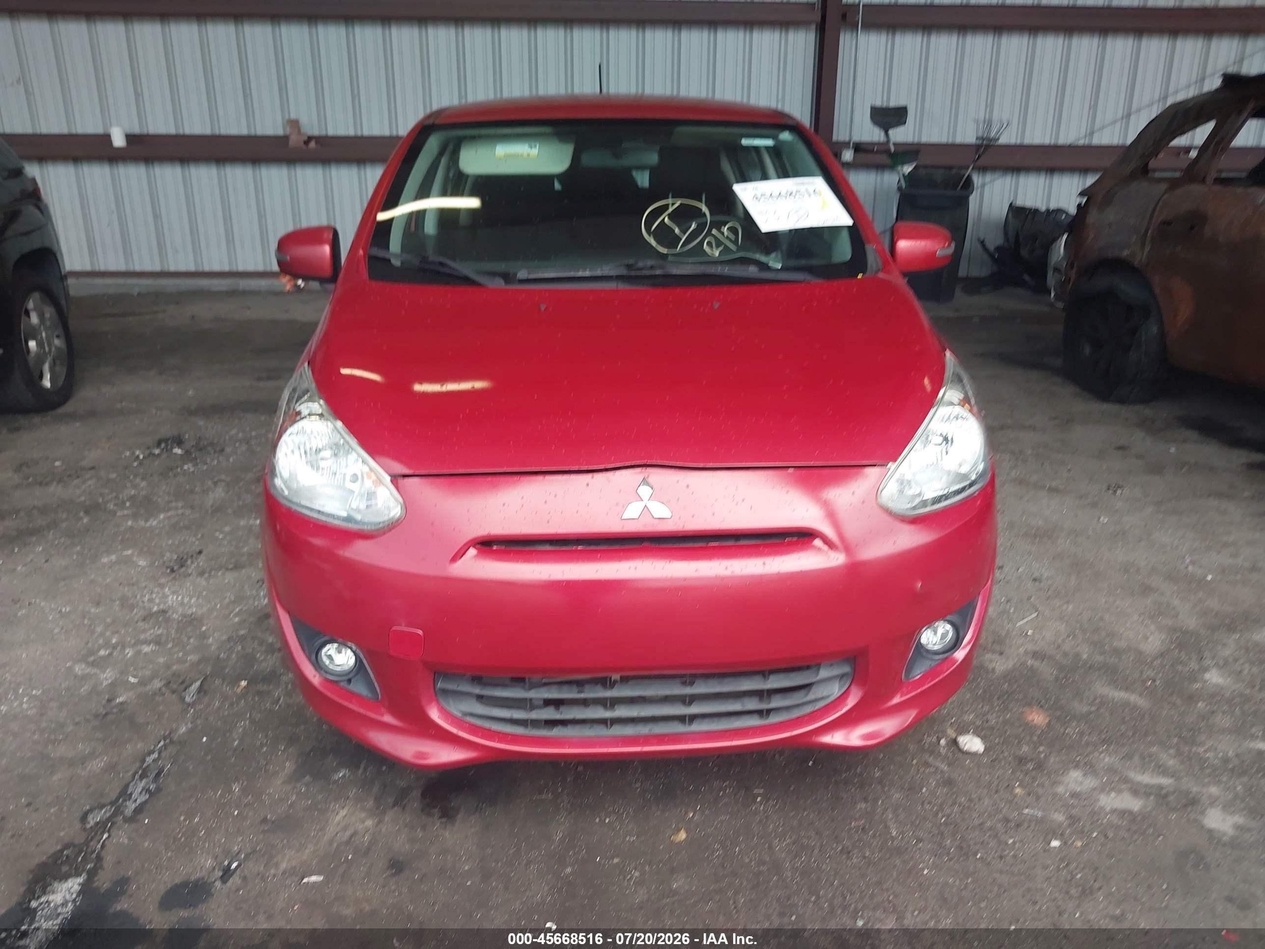 2015 Mitsubishi Mirage Es Red vin: ML32A4HJ2FH034643