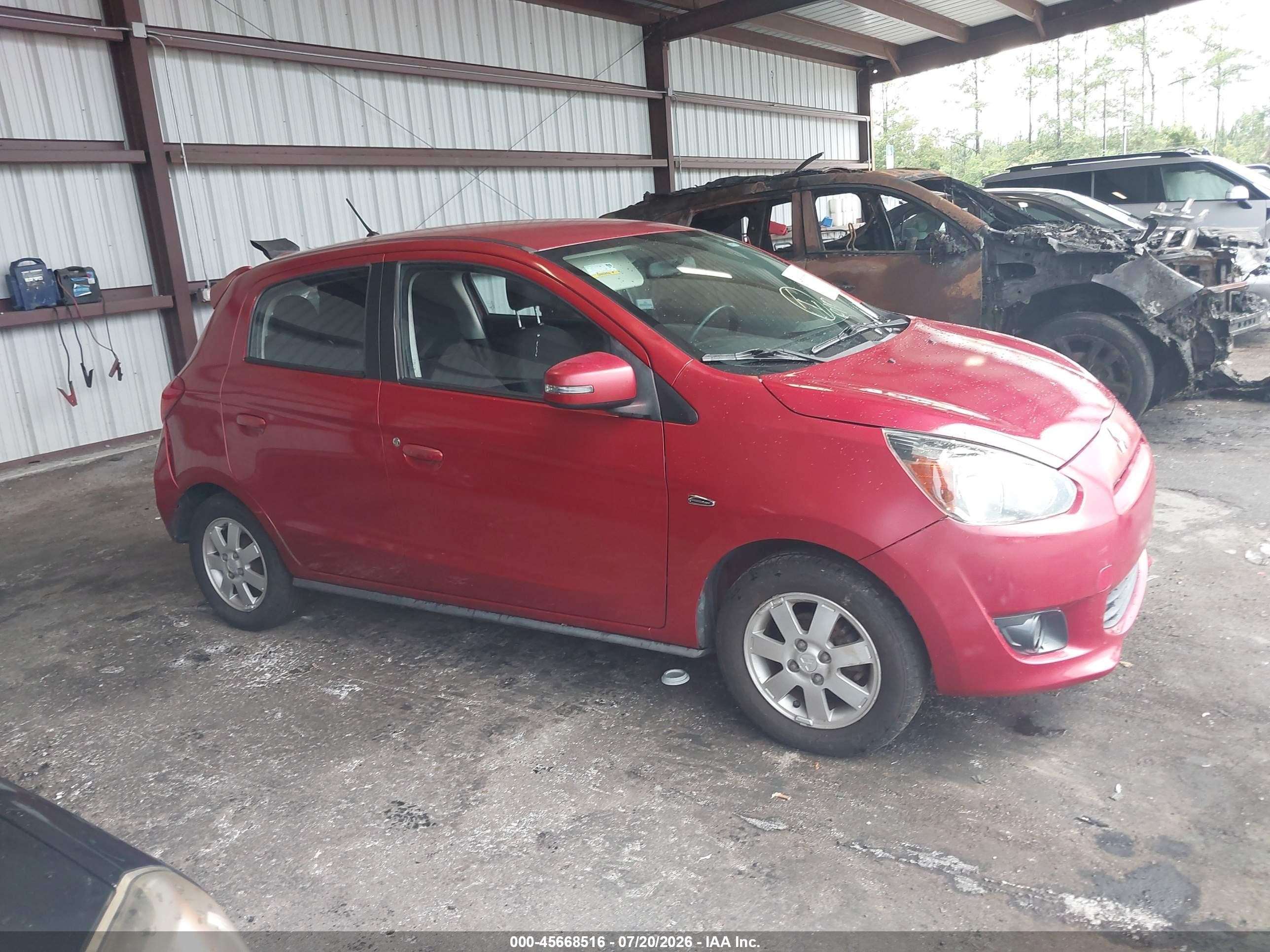2015 Mitsubishi Mirage Es Red vin: ML32A4HJ2FH034643