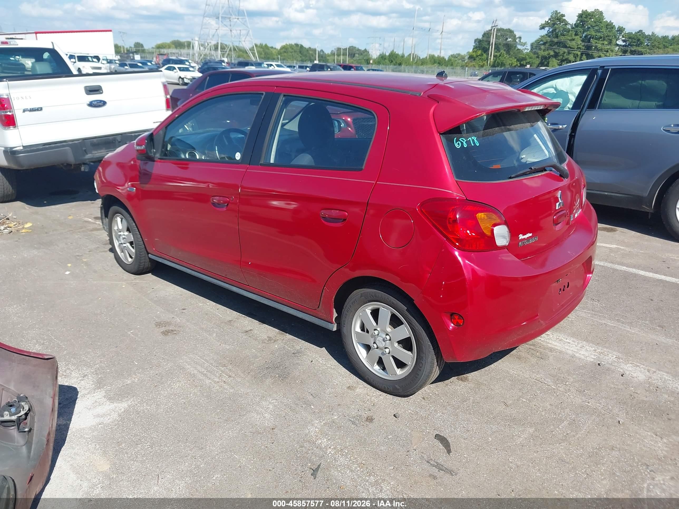 2015 Mitsubishi Mirage Es Burgundy vin: ML32A4HJ2FH050194