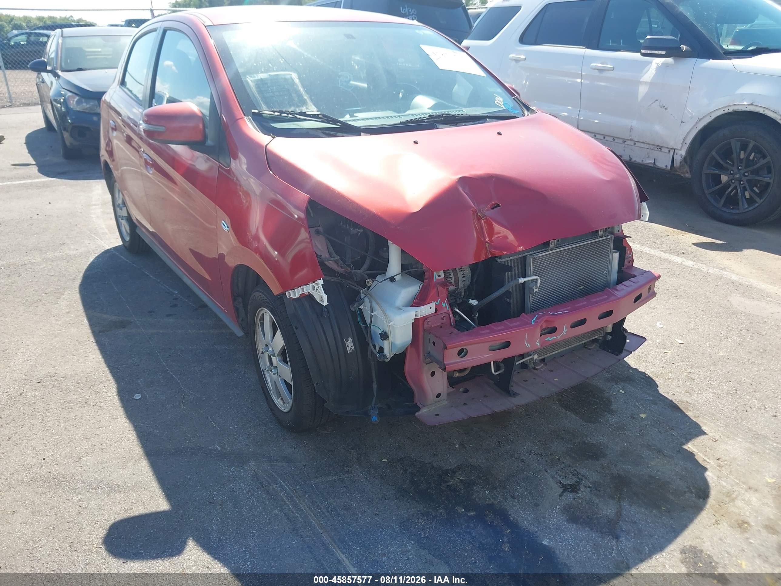 2015 Mitsubishi Mirage Es Burgundy vin: ML32A4HJ2FH050194