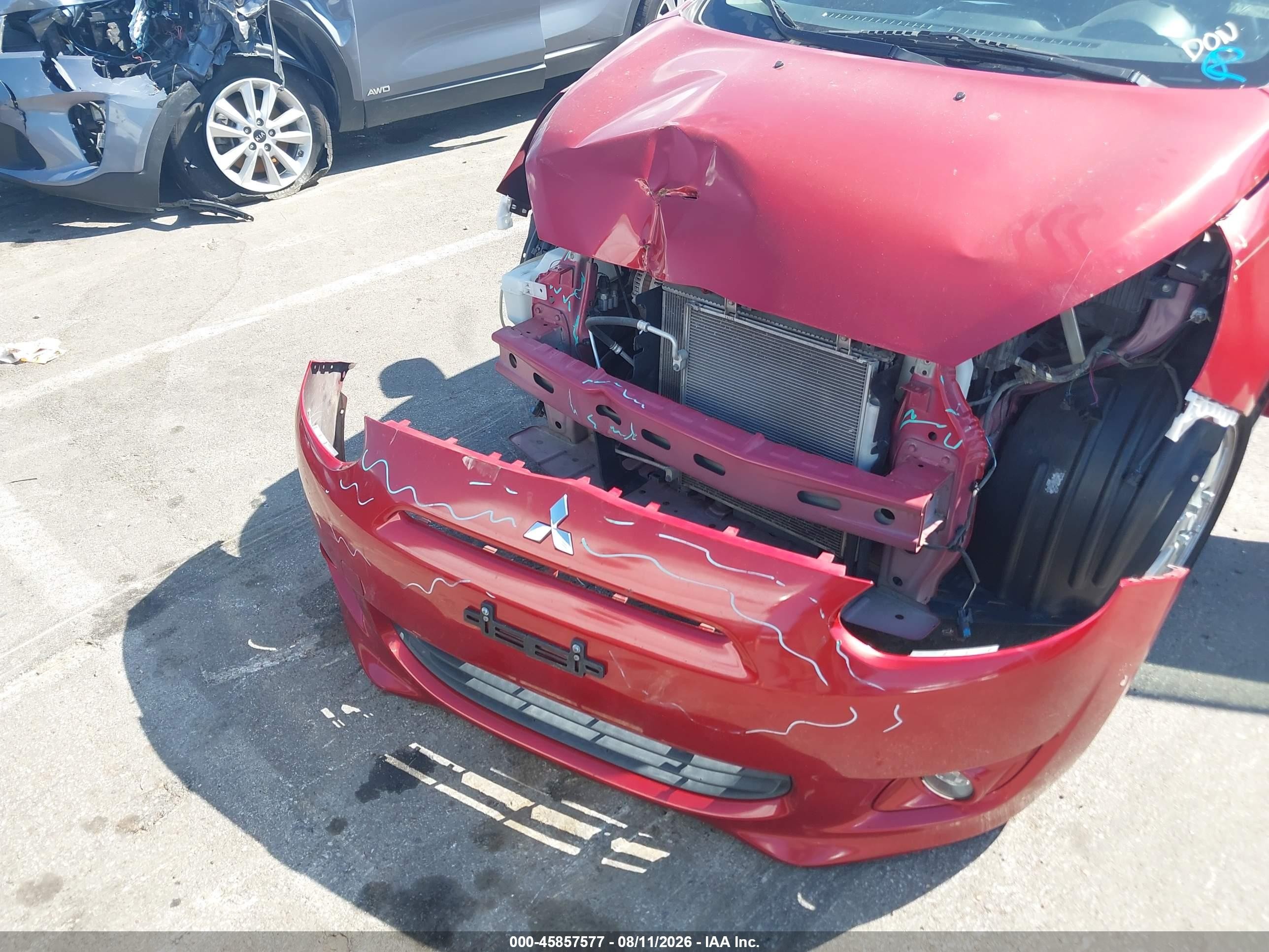2015 Mitsubishi Mirage Es Burgundy vin: ML32A4HJ2FH050194