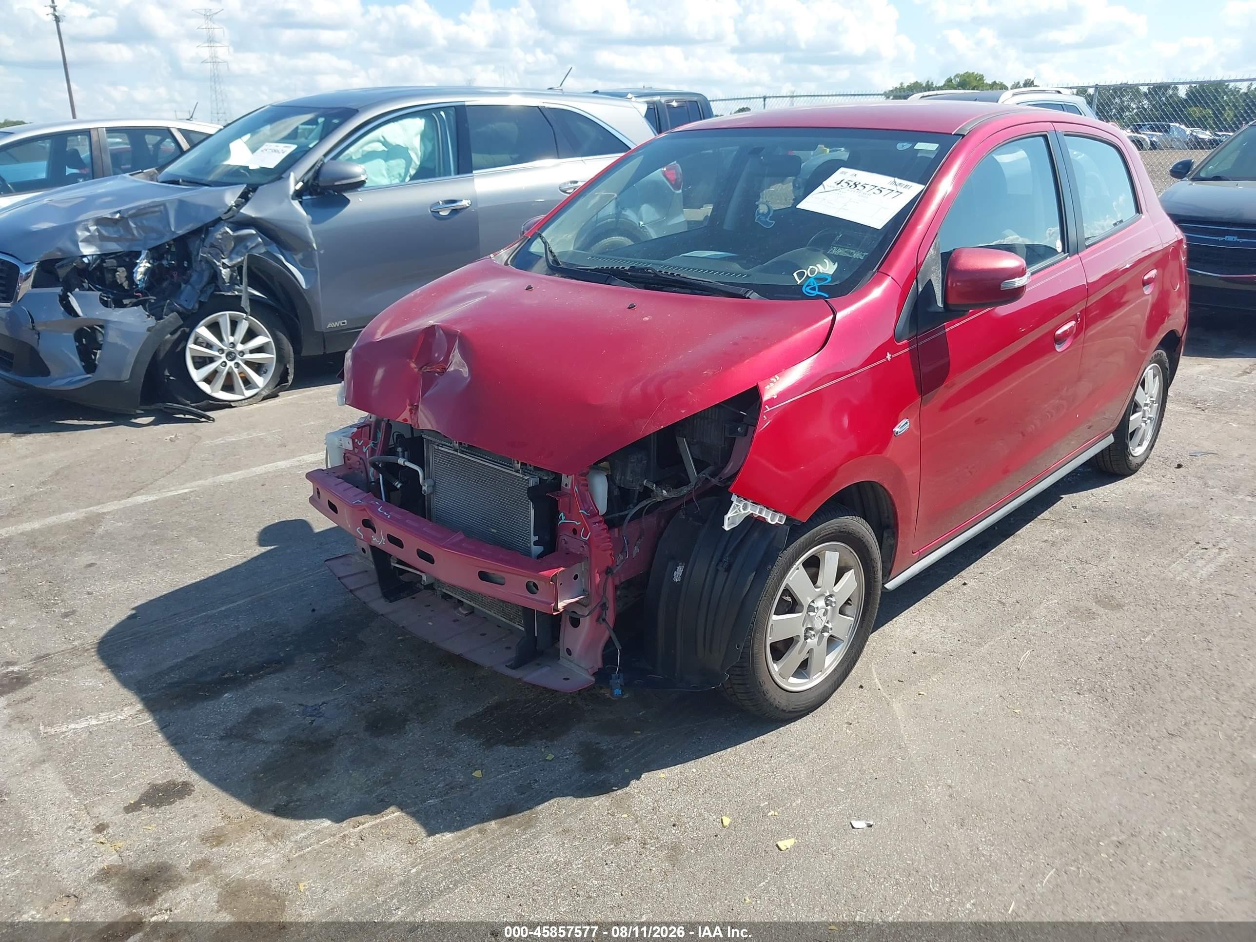 2015 Mitsubishi Mirage Es Burgundy vin: ML32A4HJ2FH050194