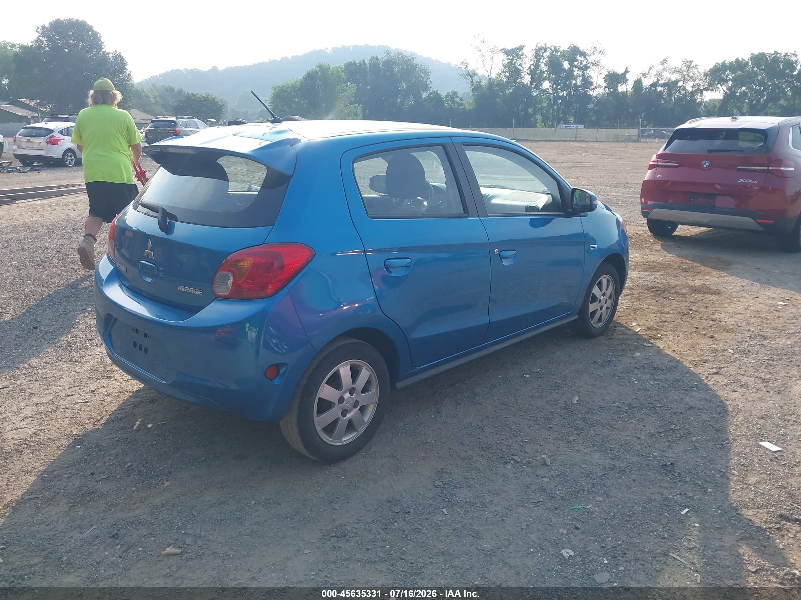 2015 Mitsubishi Mirage Es/rf Blue vin: ML32A4HJ3FH002493