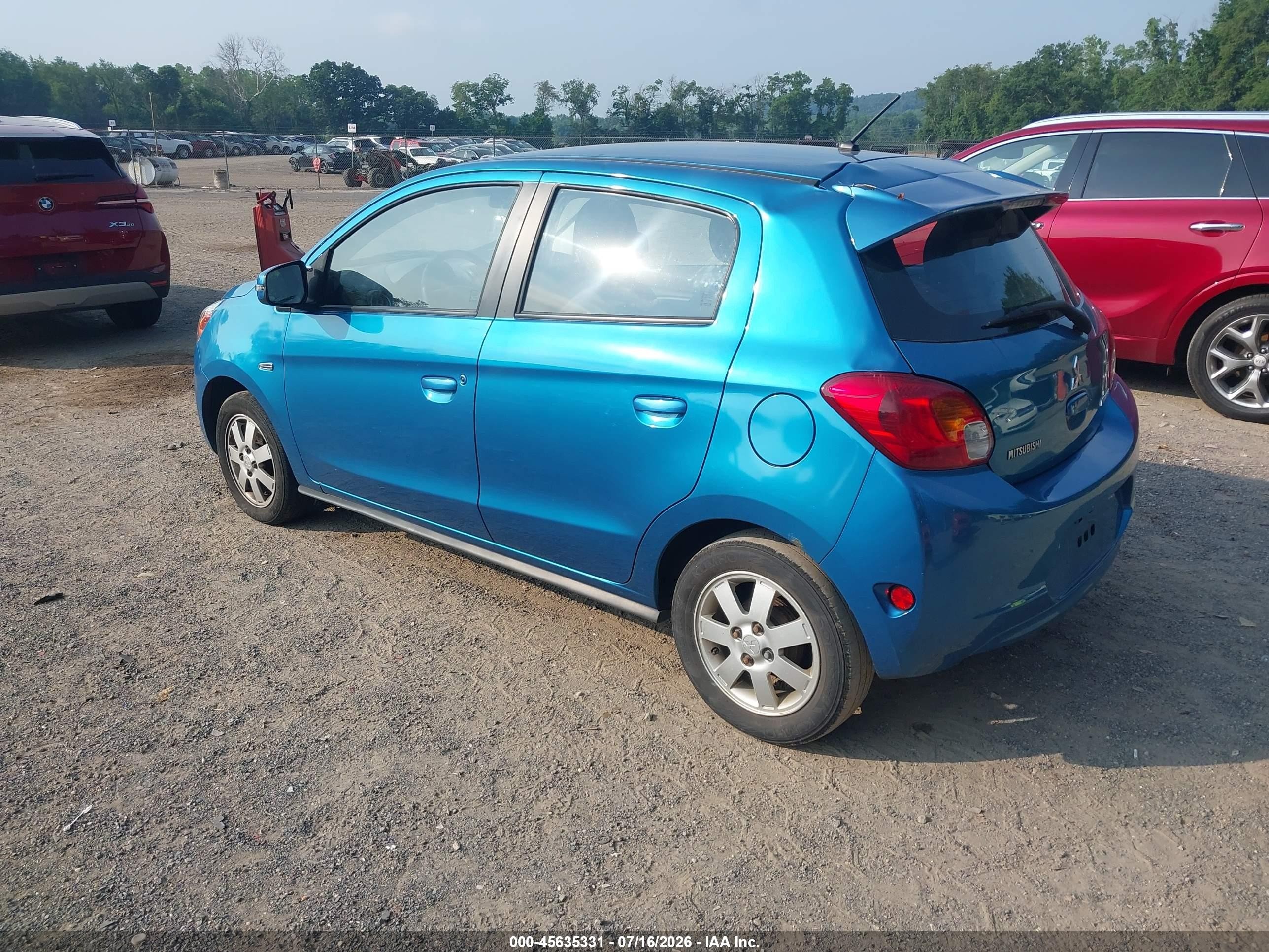 2015 Mitsubishi Mirage Es/rf Blue vin: ML32A4HJ3FH002493