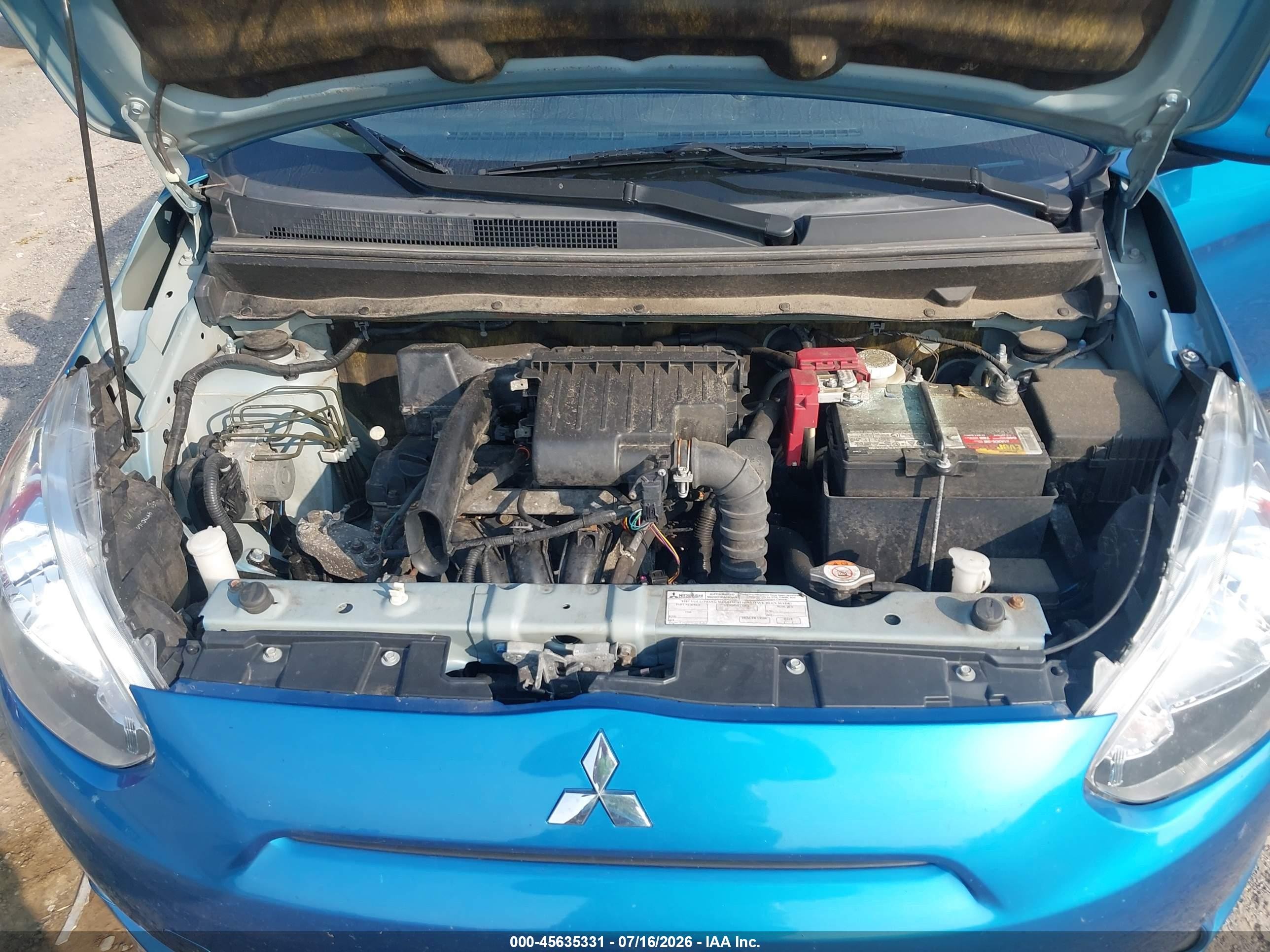 2015 Mitsubishi Mirage Es/rf Blue vin: ML32A4HJ3FH002493