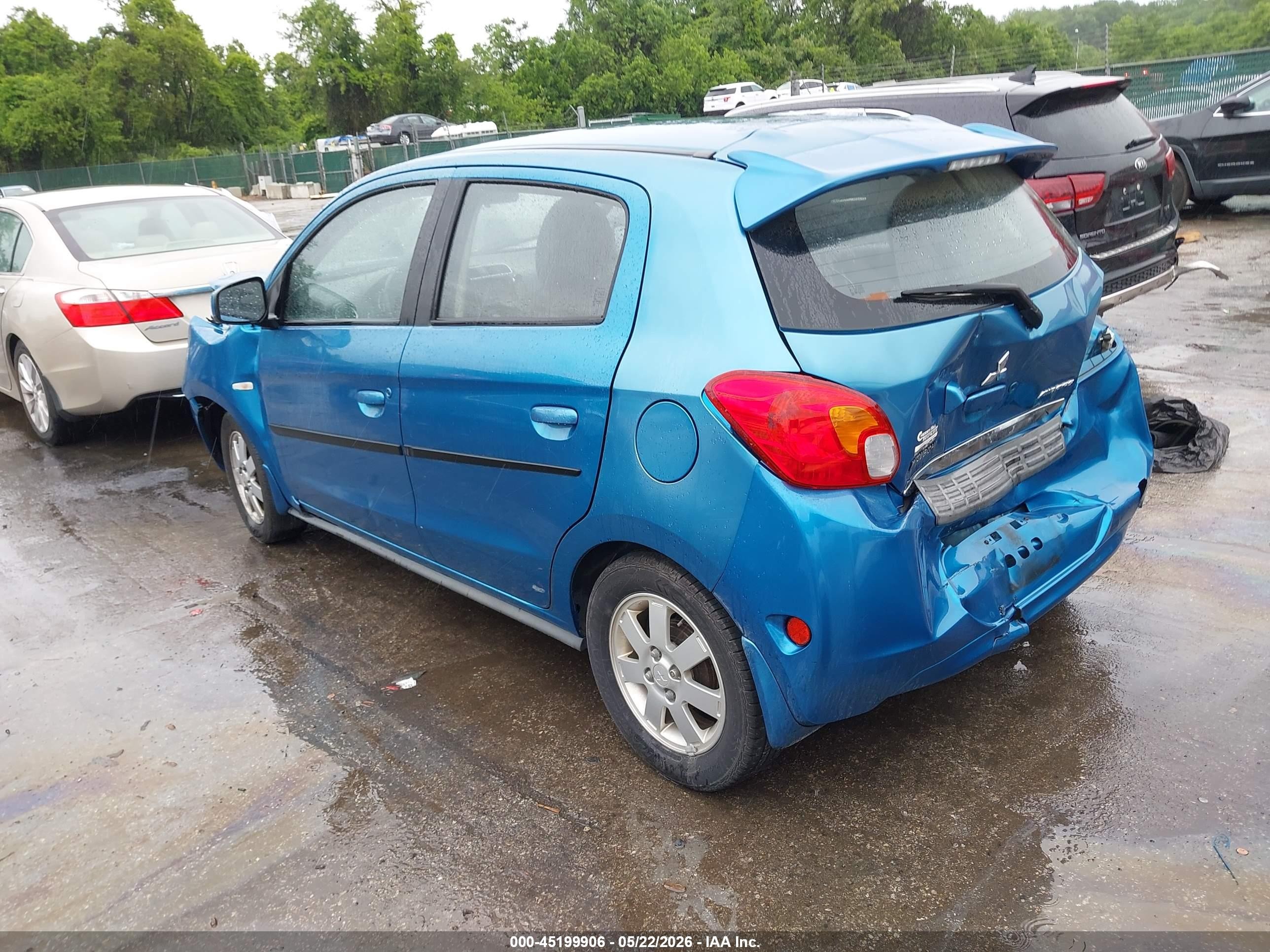 2014 Mitsubishi Mirage Es Синий vin: ML32A4HJ4EH005613
