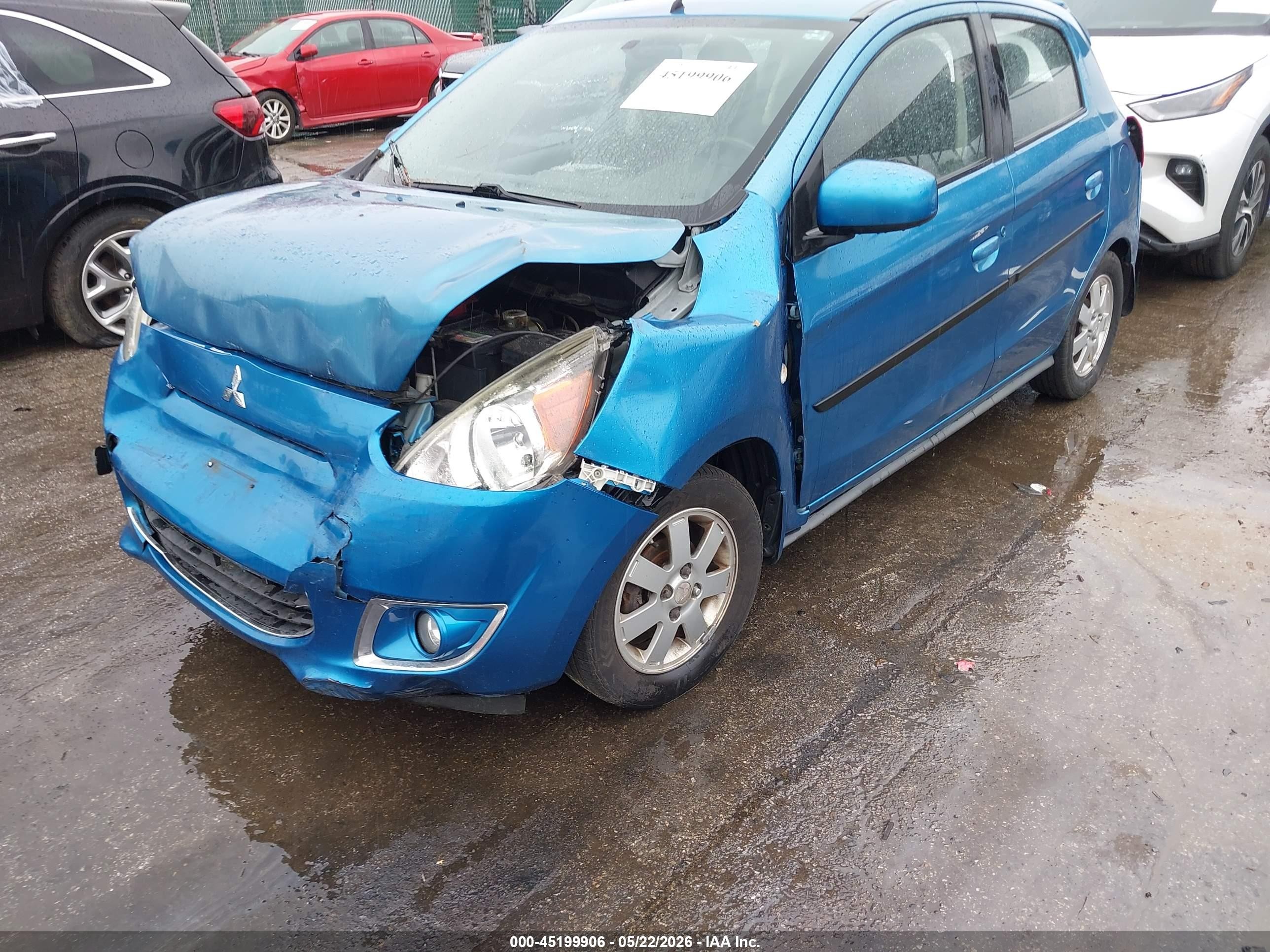 2014 Mitsubishi Mirage Es Синий vin: ML32A4HJ4EH005613