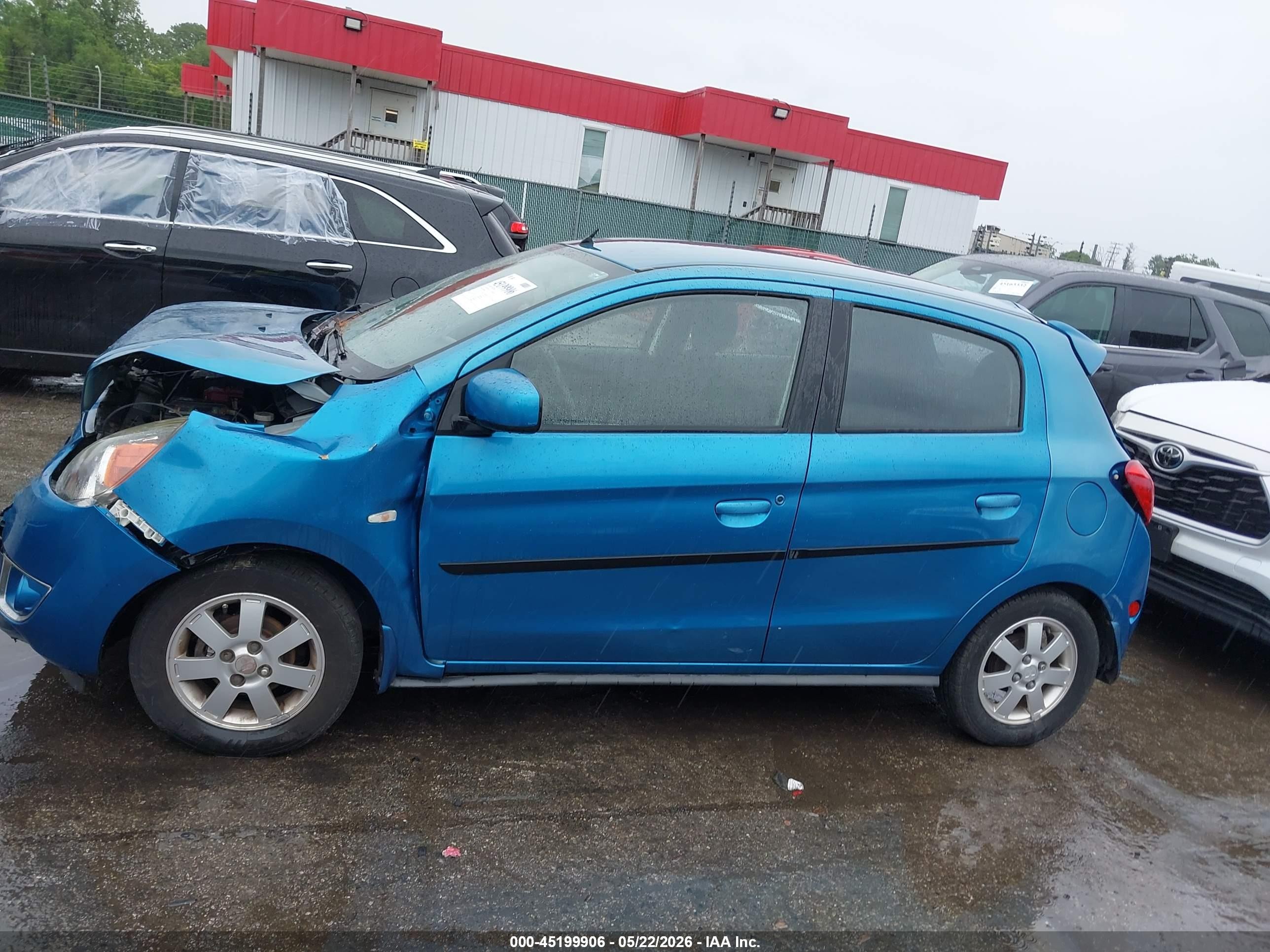 2014 Mitsubishi Mirage Es Синий vin: ML32A4HJ4EH005613