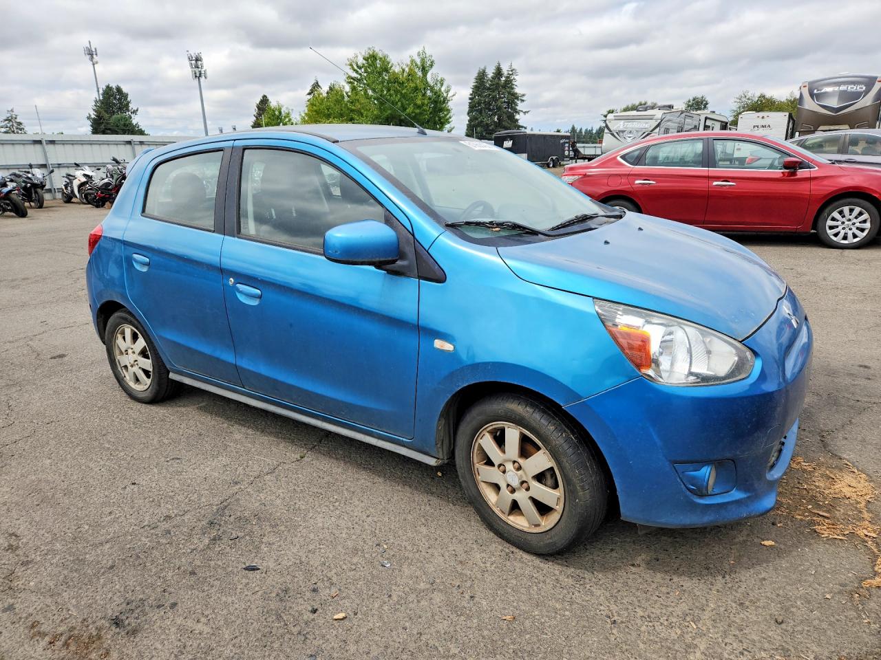 2014 Mitsubishi Mirage Es Blue vin: ML32A4HJ4EH007054