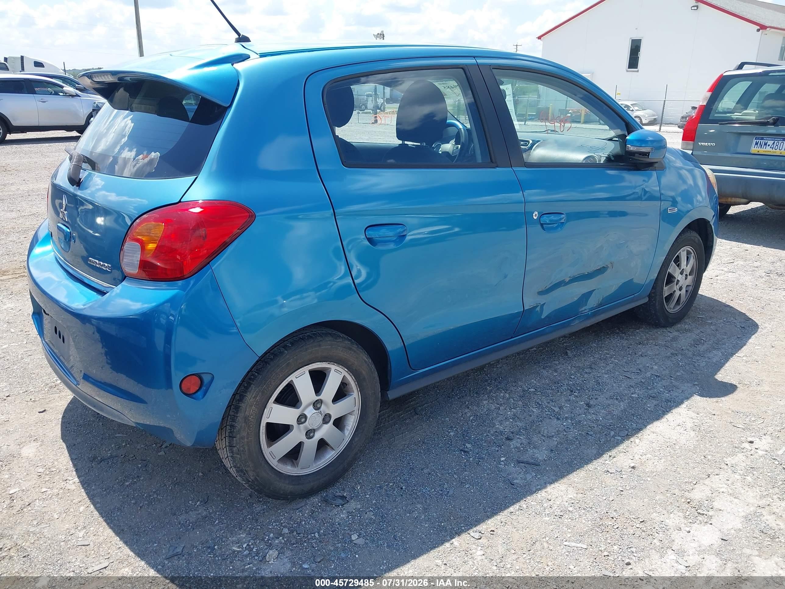2015 Mitsubishi Mirage Es/rf Blue vin: ML32A4HJ5FH033891
