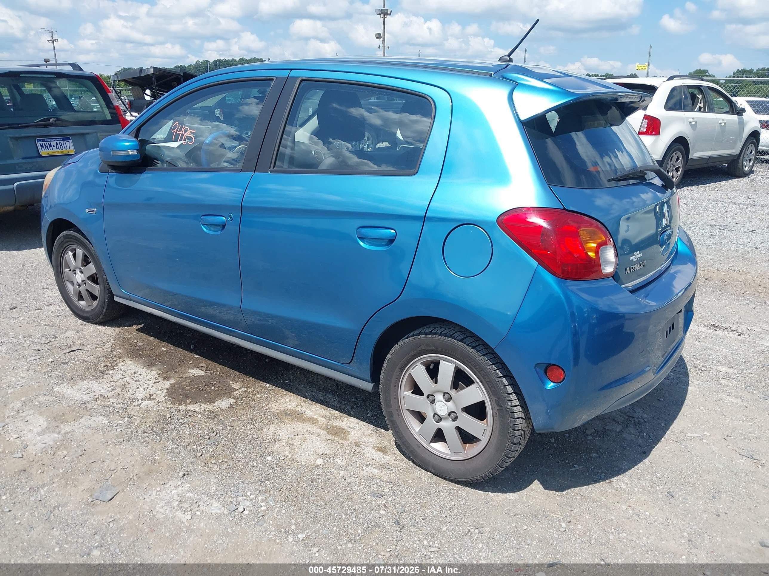 2015 Mitsubishi Mirage Es/rf Blue vin: ML32A4HJ5FH033891