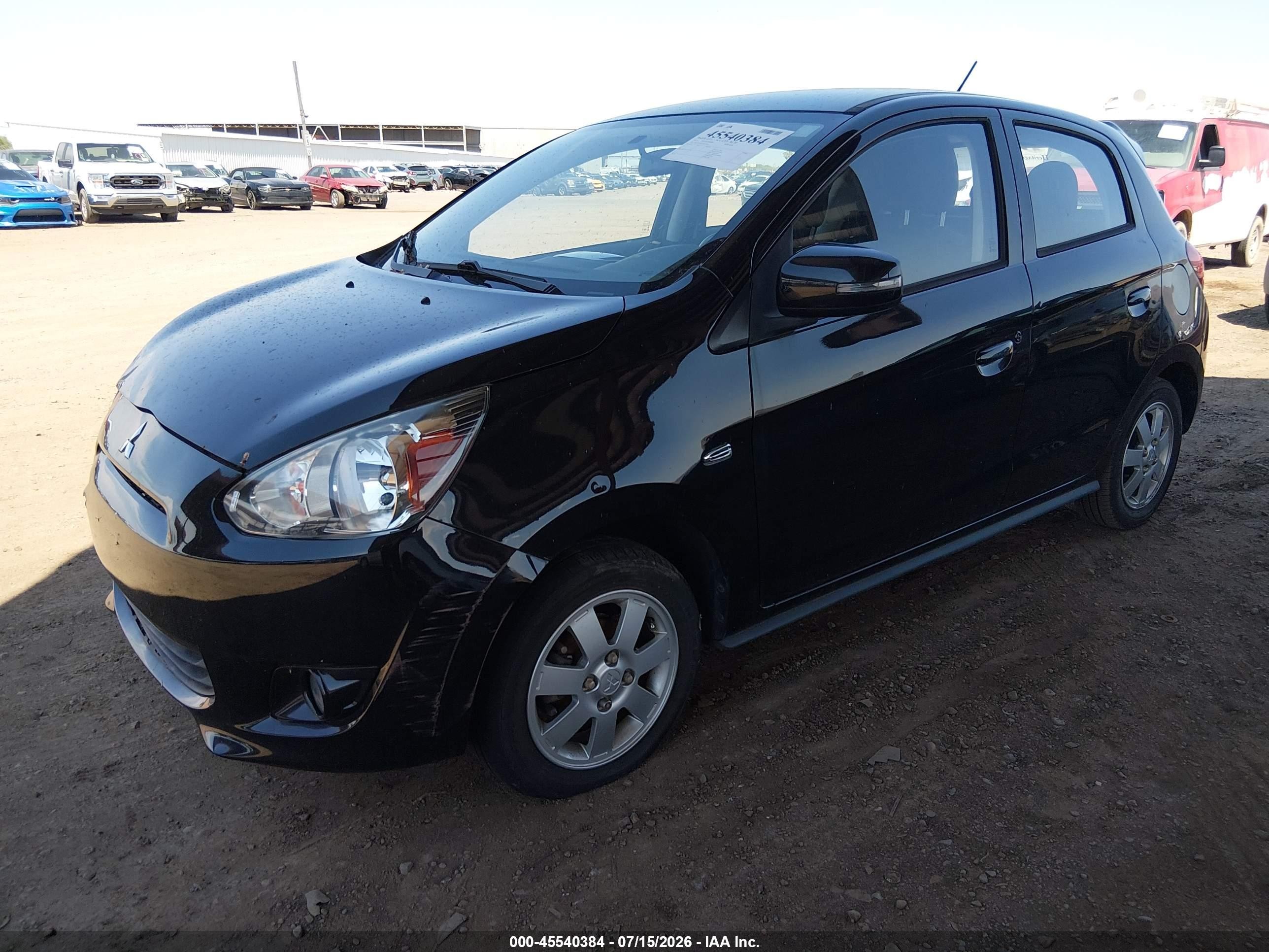 2015 Mitsubishi Mirage Es Черный vin: ML32A4HJ5FH058189