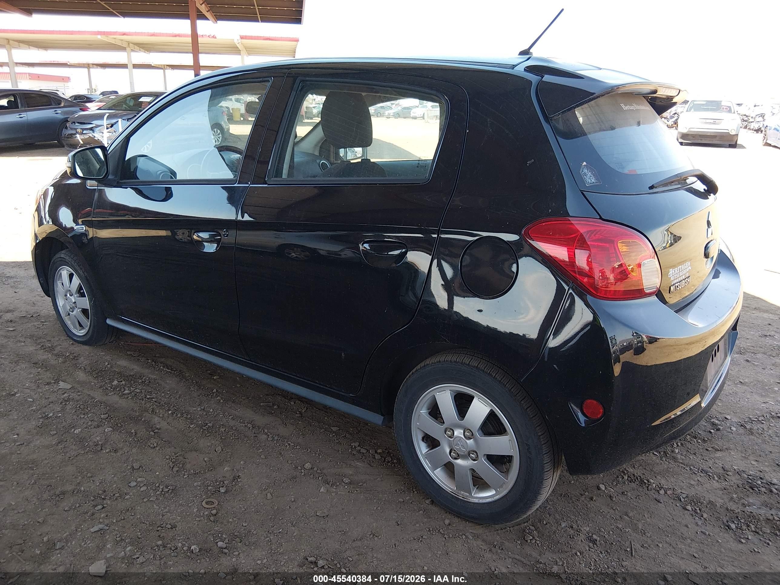 2015 Mitsubishi Mirage Es Черный vin: ML32A4HJ5FH058189
