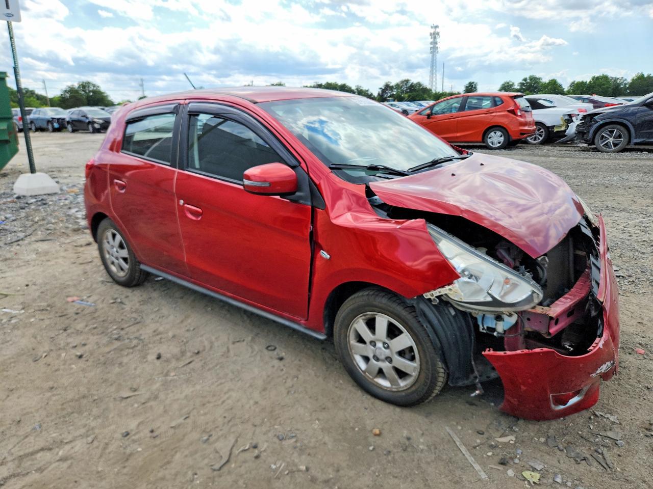 2015 Mitsubishi Mirage Es Red vin: ML32A4HJ6FH002164