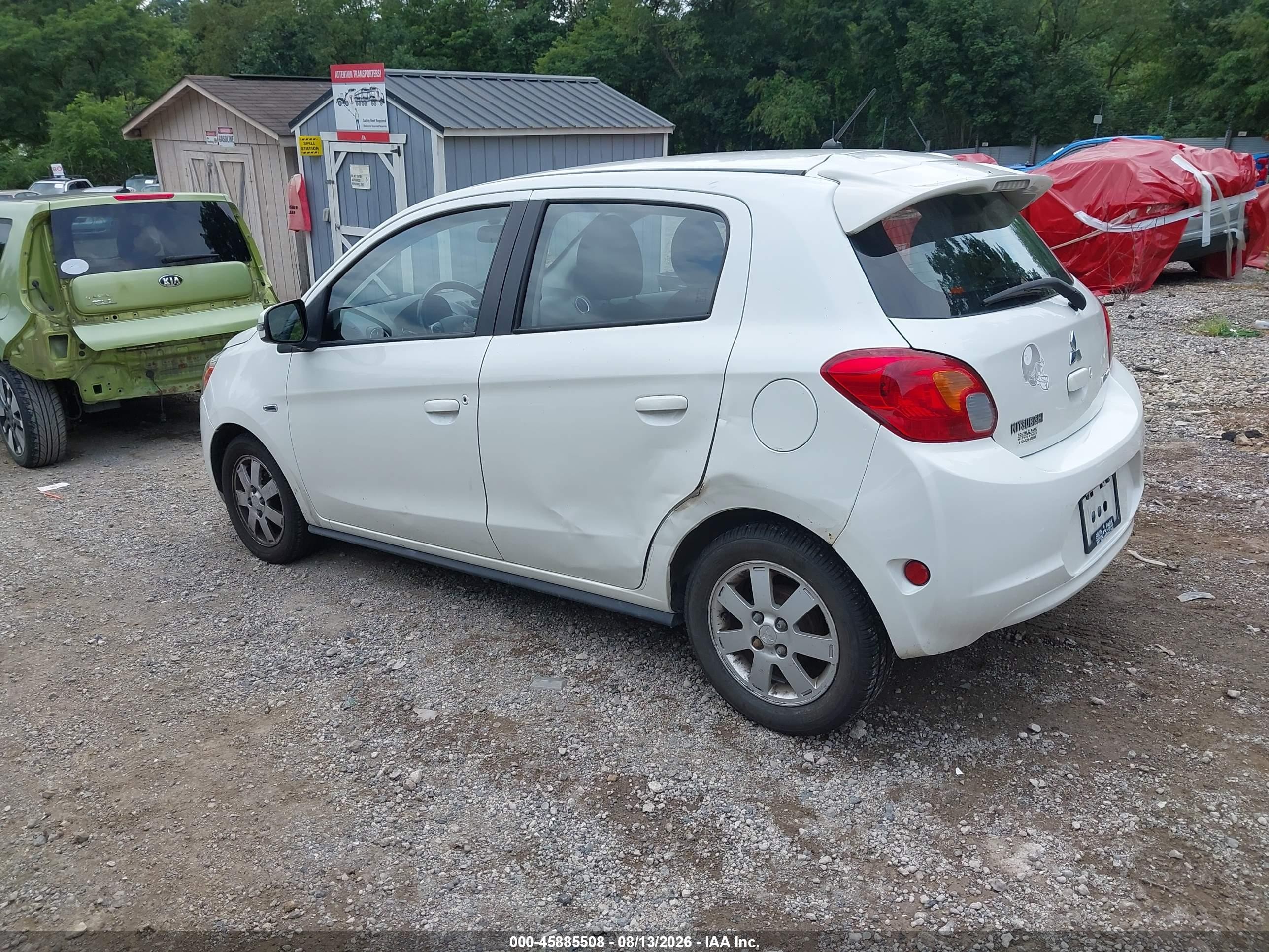 2015 Mitsubishi Mirage Es White vin: ML32A4HJ6FH037531