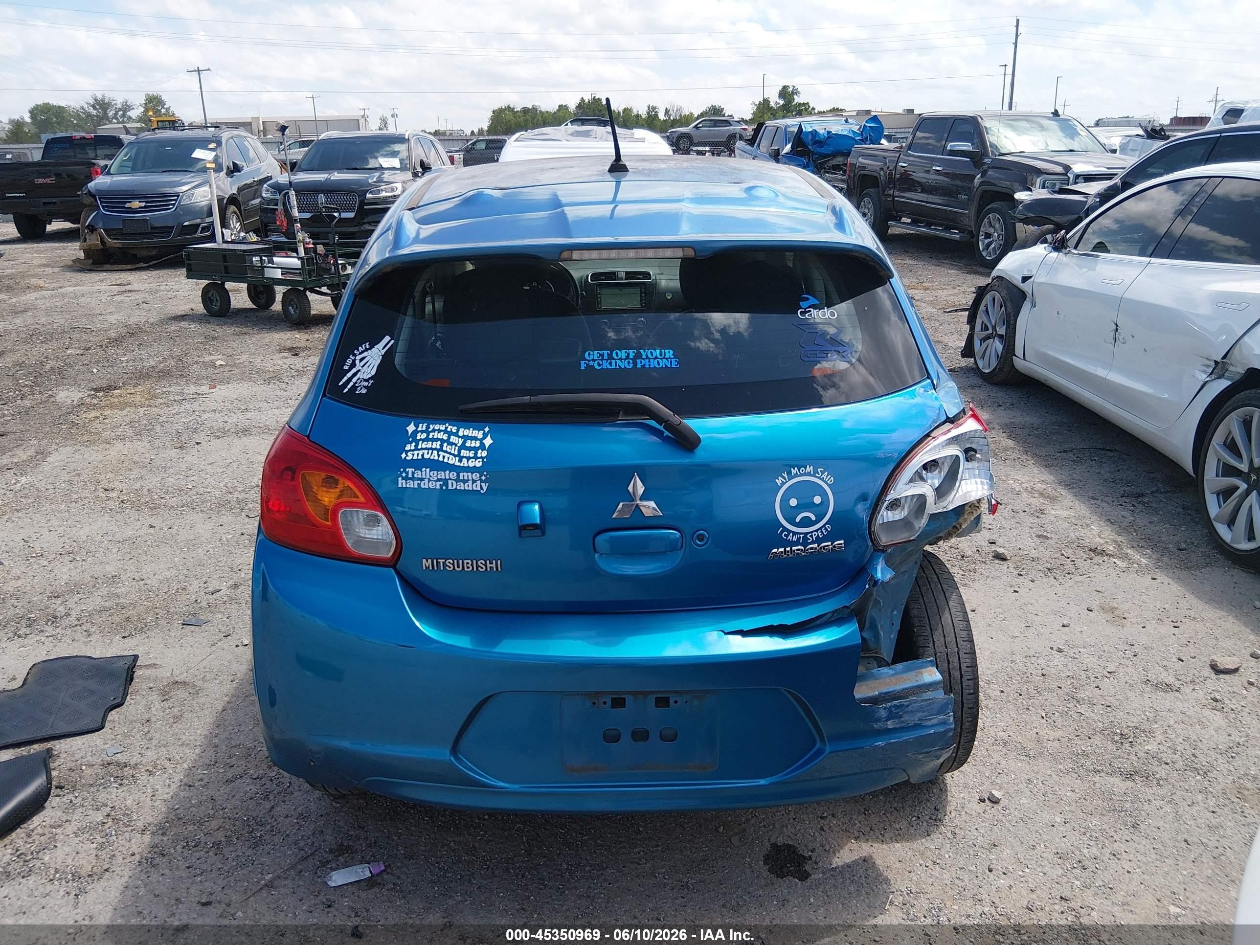 2015 Mitsubishi Mirage Es/rf Blue vin: ML32A4HJ6FH038386
