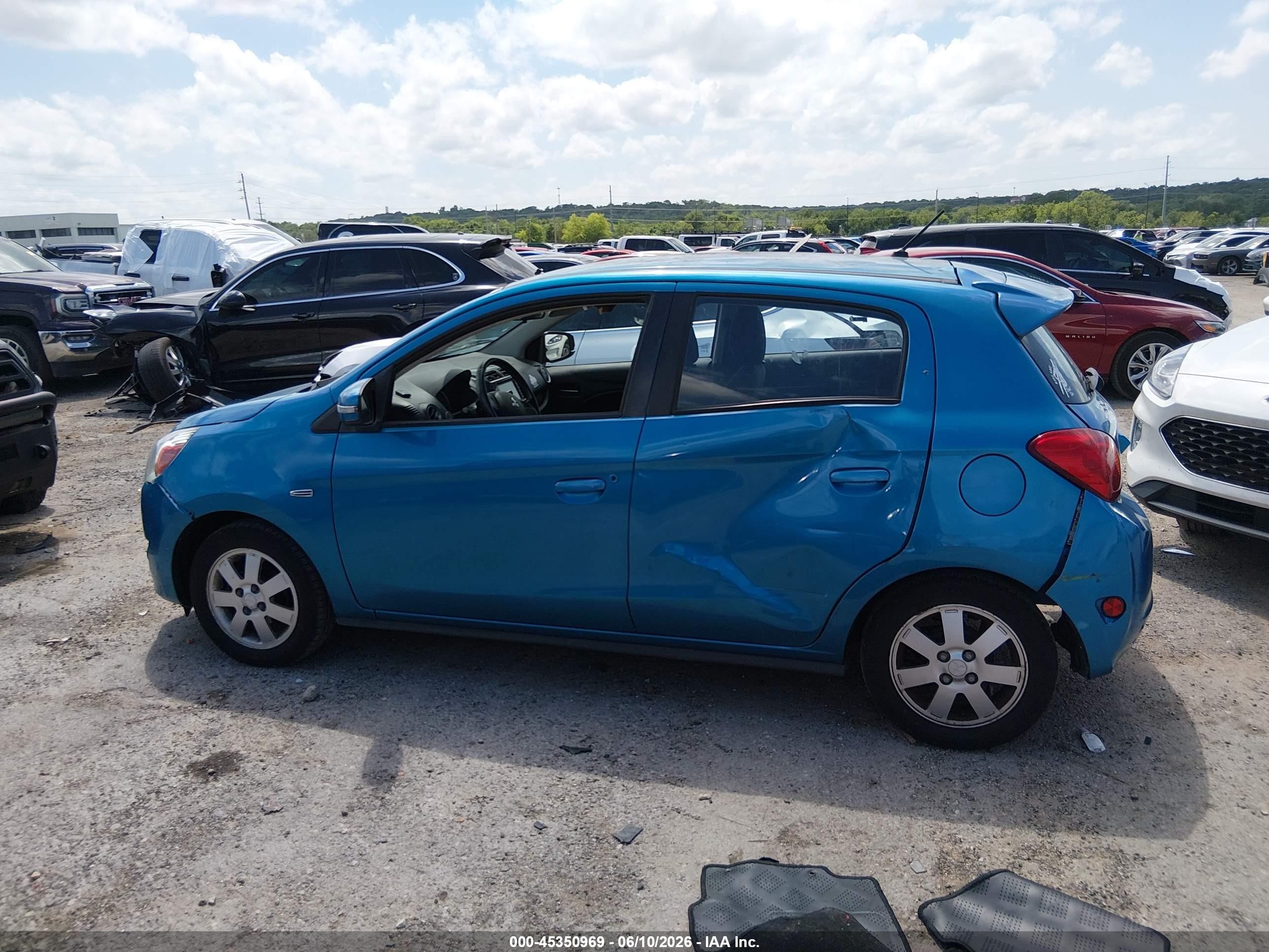 2015 Mitsubishi Mirage Es/rf Blue vin: ML32A4HJ6FH038386