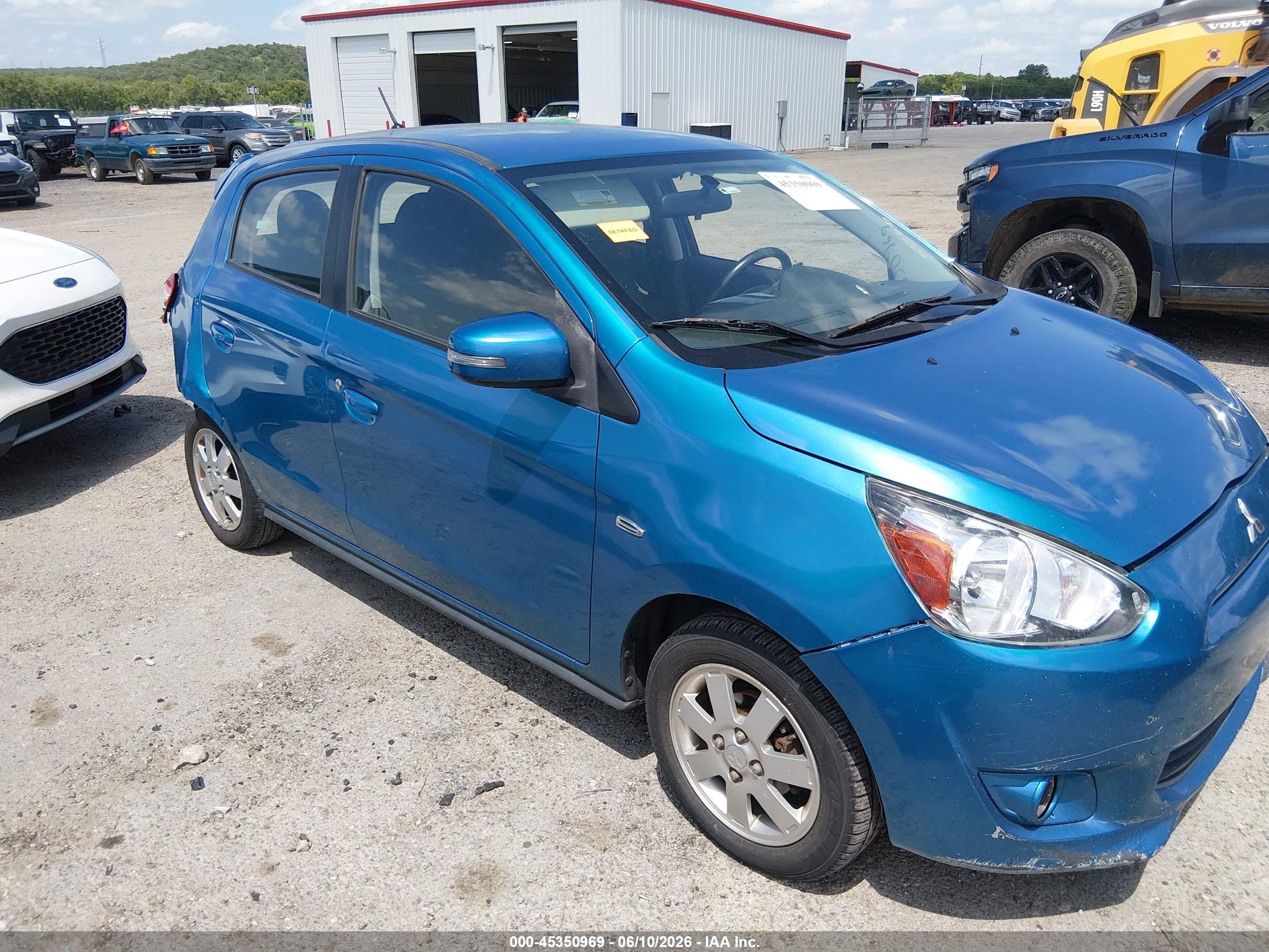 2015 Mitsubishi Mirage Es/rf Blue vin: ML32A4HJ6FH038386
