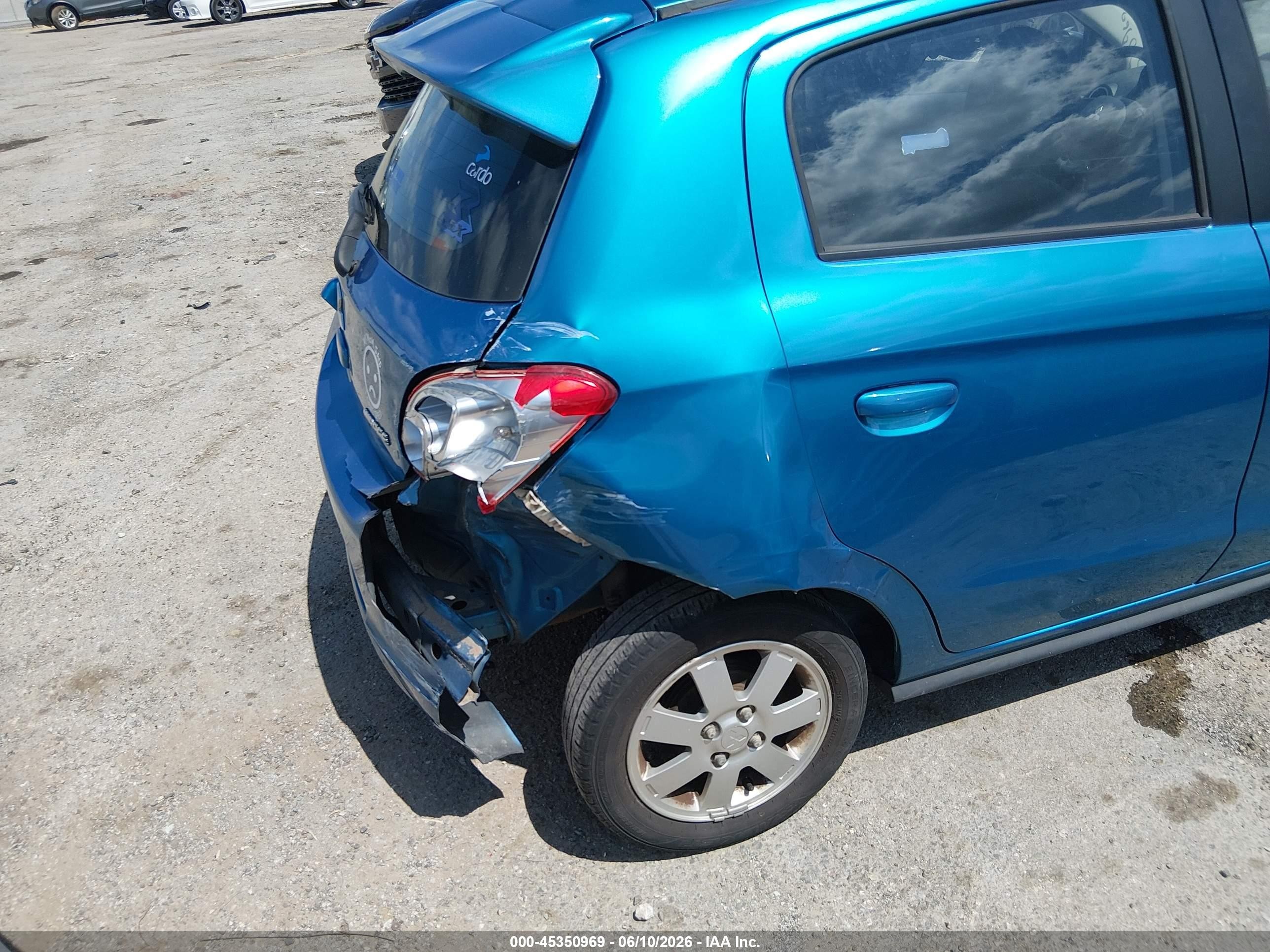 2015 Mitsubishi Mirage Es/rf Blue vin: ML32A4HJ6FH038386