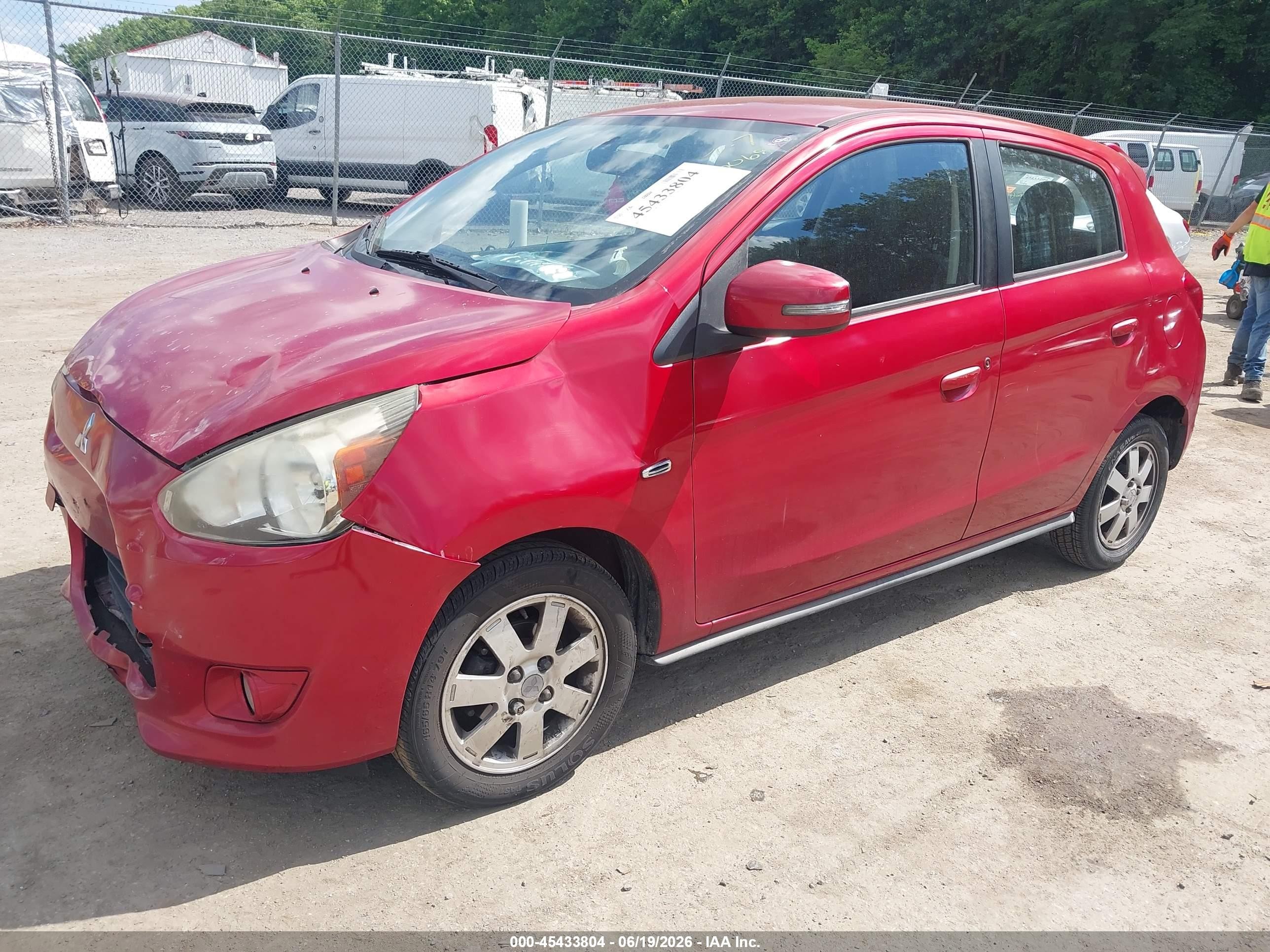 2015 Mitsubishi Mirage Es Red vin: ML32A4HJ6FH050912