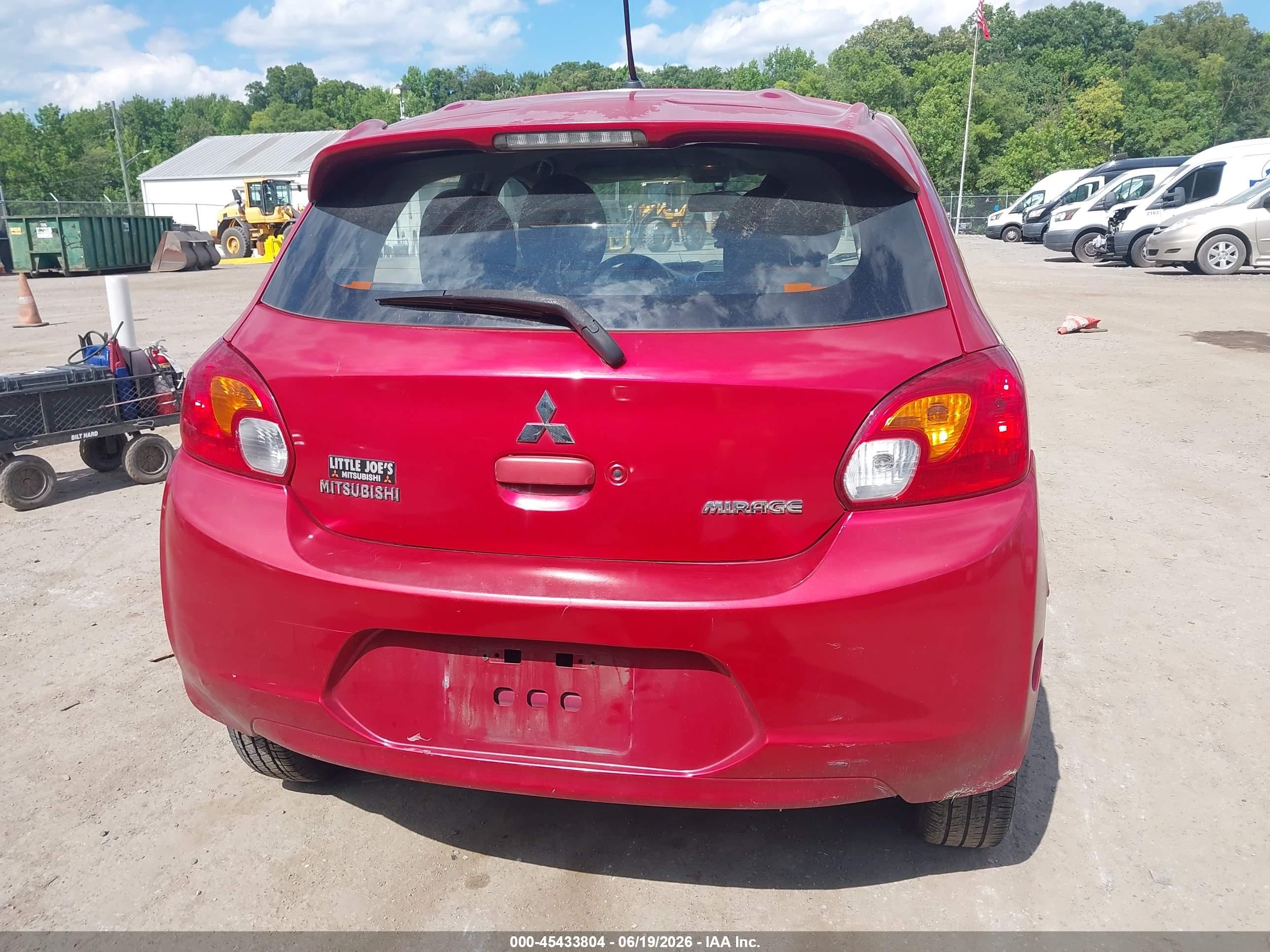 2015 Mitsubishi Mirage Es Red vin: ML32A4HJ6FH050912