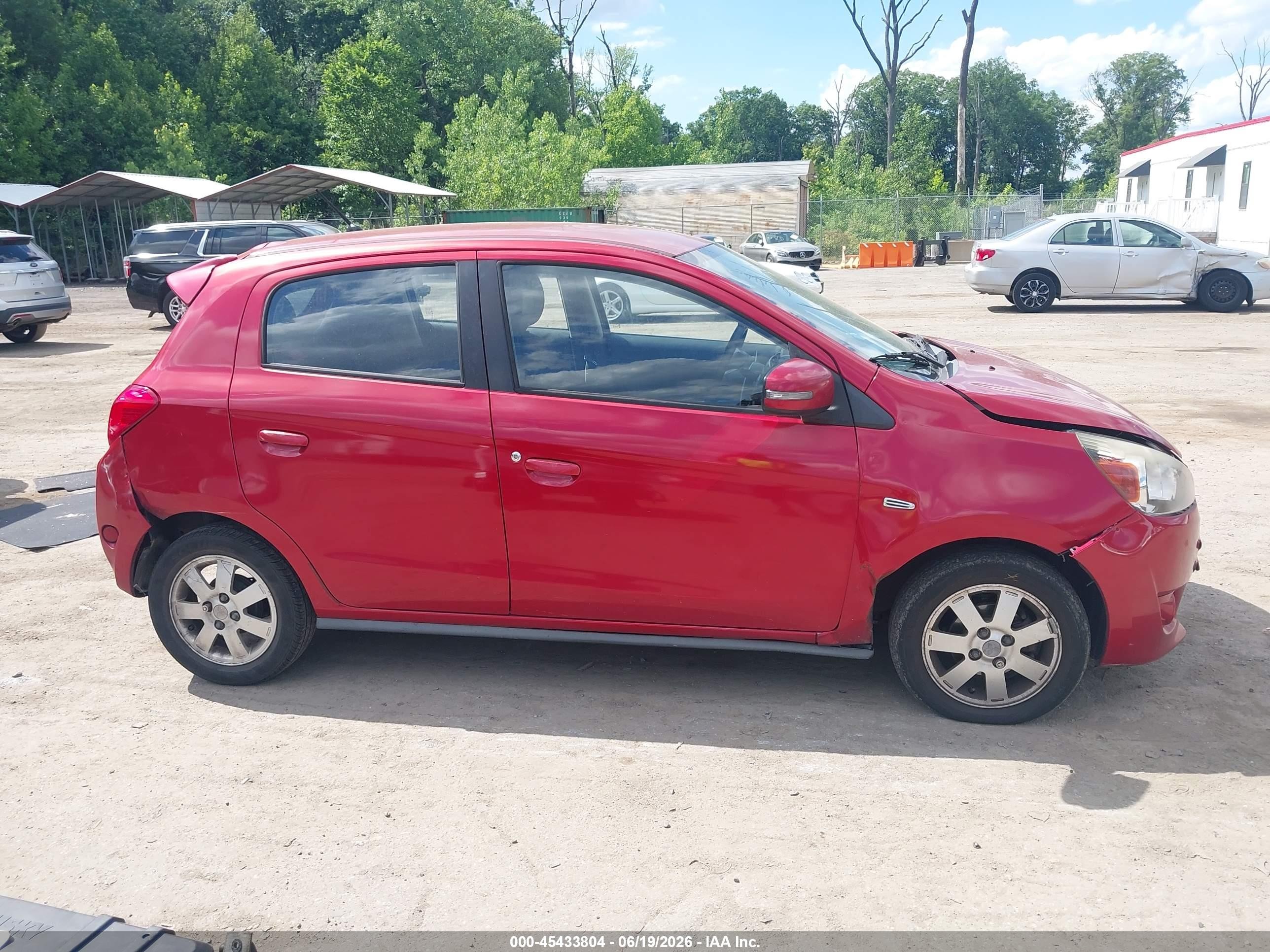 2015 Mitsubishi Mirage Es Red vin: ML32A4HJ6FH050912