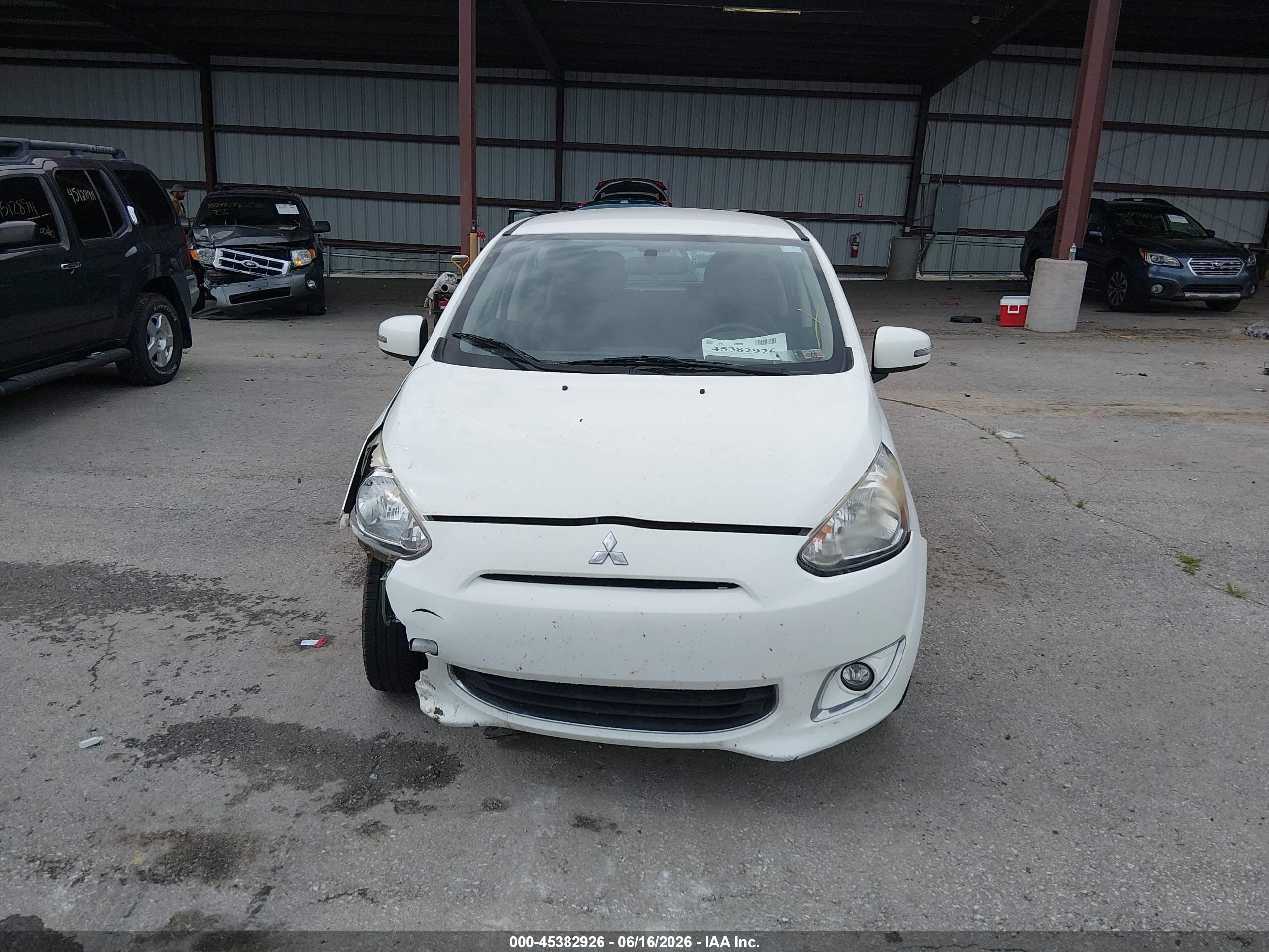 2015 Mitsubishi Mirage Es White vin: ML32A4HJ7FH031298