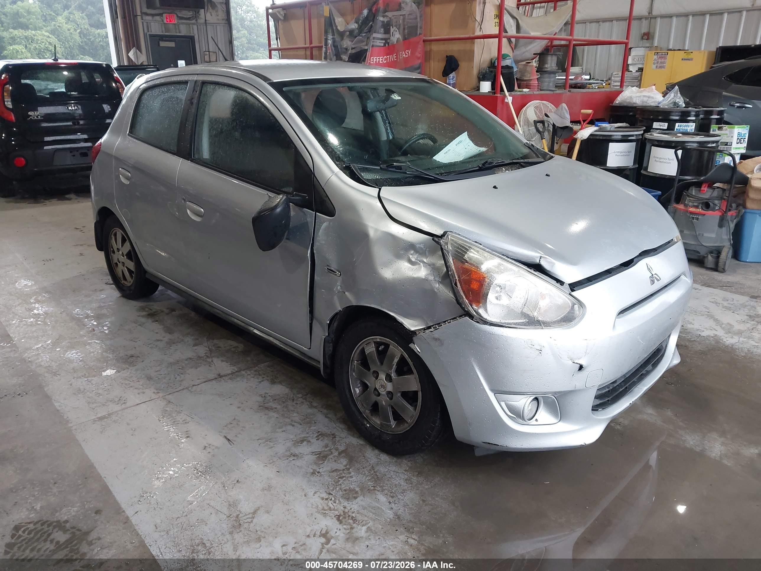 2015 Mitsubishi Mirage Es Серебряный vin: ML32A4HJ7FH038185