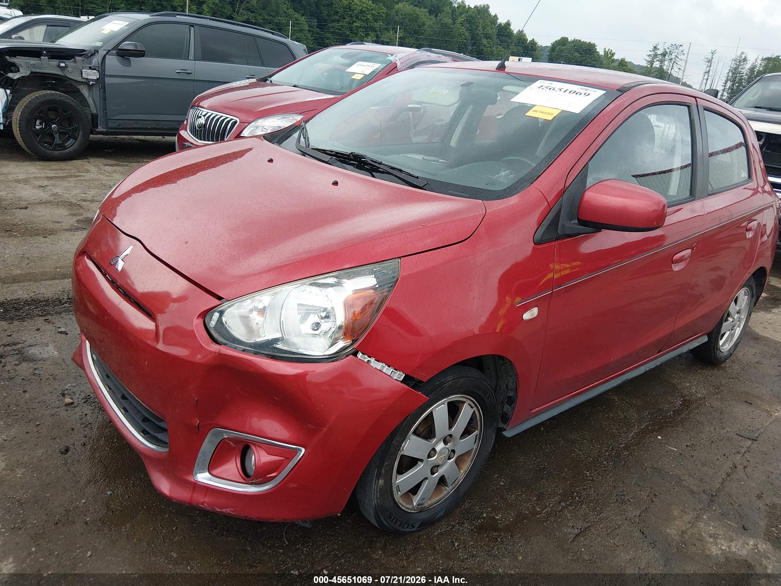 2014 Mitsubishi Mirage Es Red vin: ML32A4HJ8EH015609