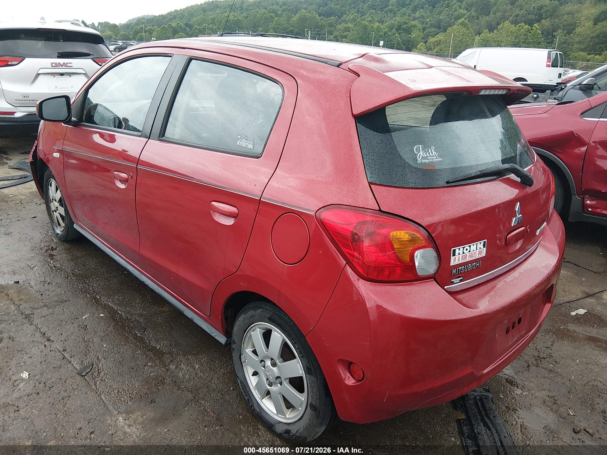 2014 Mitsubishi Mirage Es Red vin: ML32A4HJ8EH015609