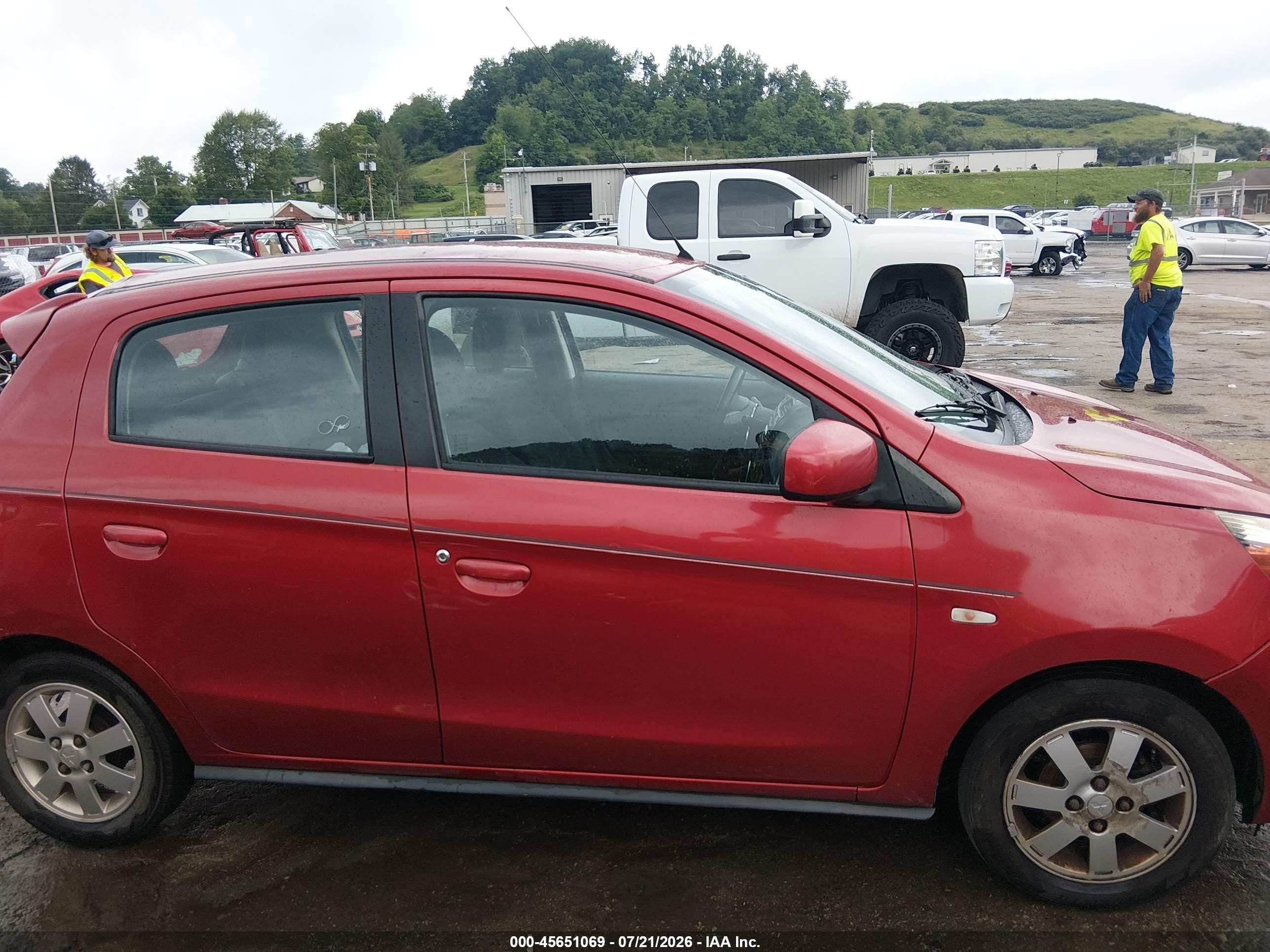 2014 Mitsubishi Mirage Es Red vin: ML32A4HJ8EH015609