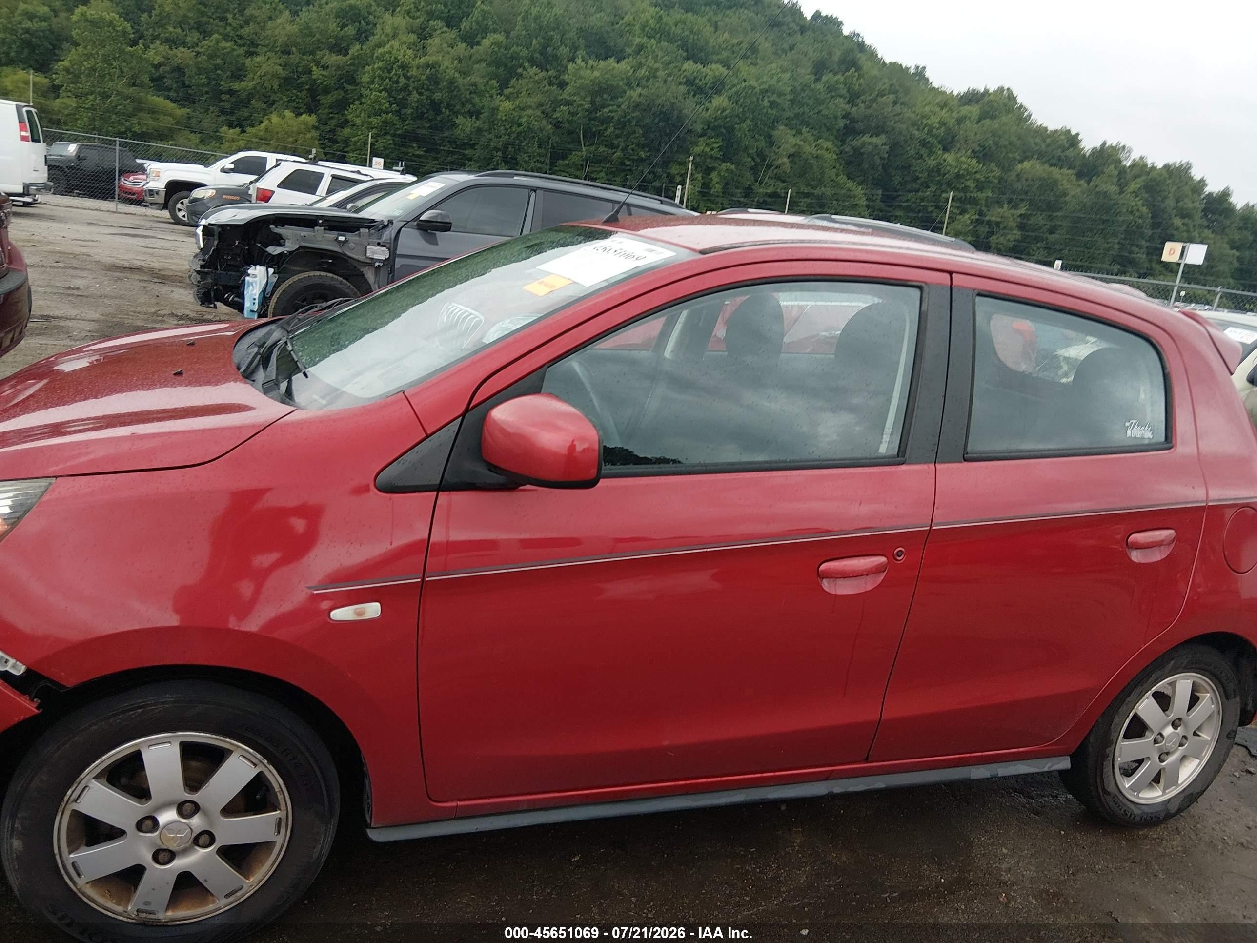 2014 Mitsubishi Mirage Es Red vin: ML32A4HJ8EH015609