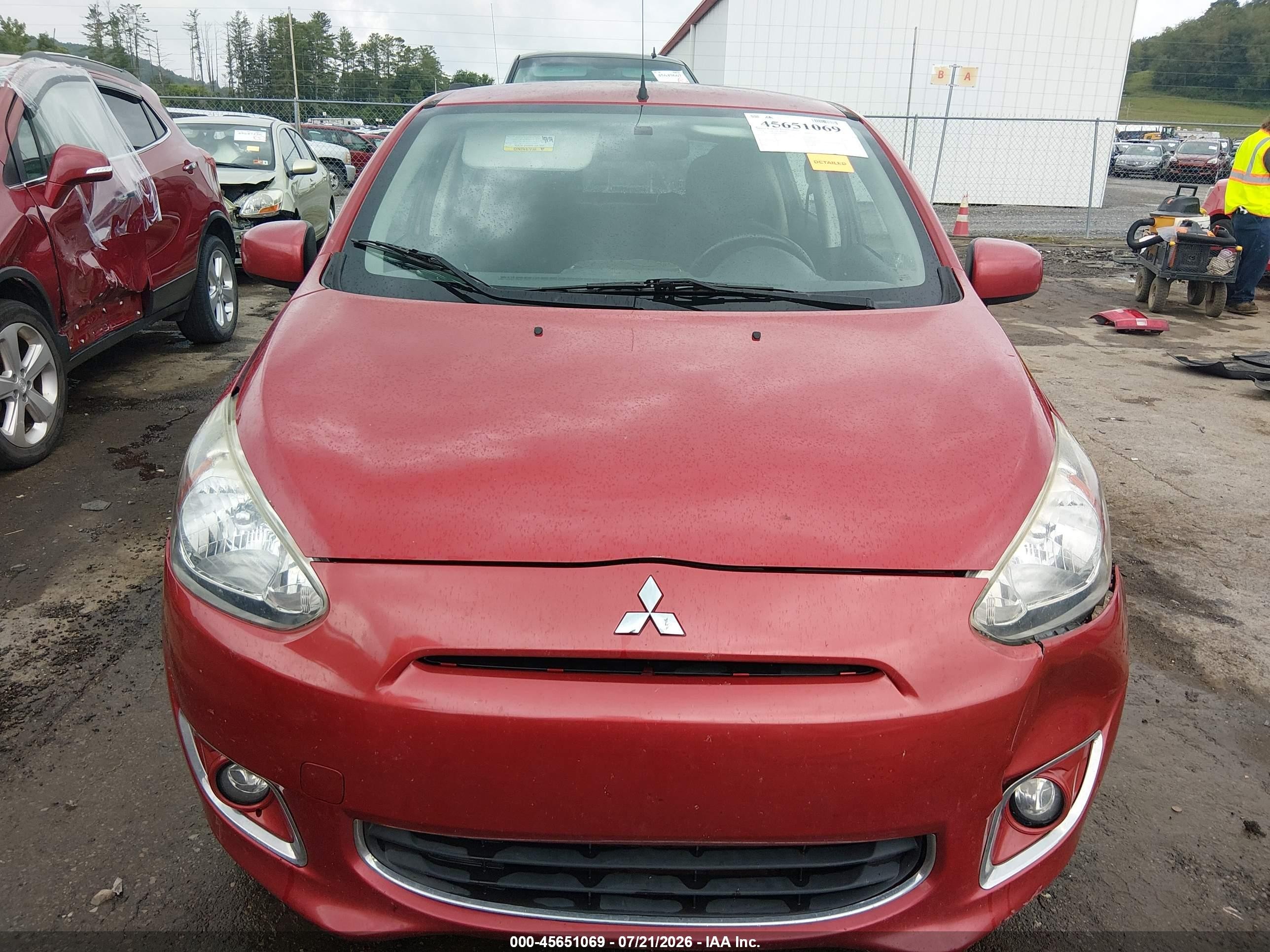 2014 Mitsubishi Mirage Es Red vin: ML32A4HJ8EH015609