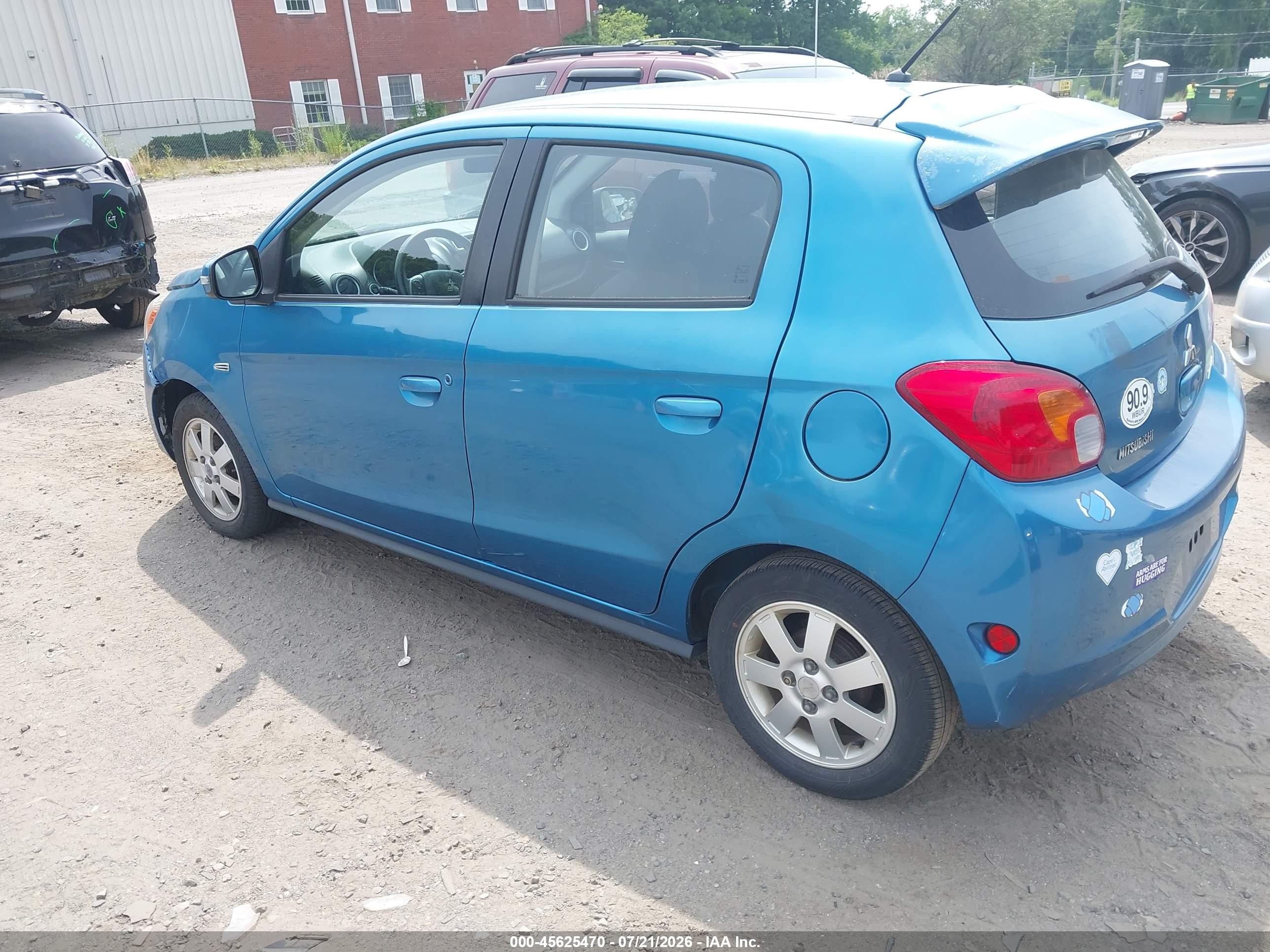 2015 Mitsubishi Mirage Es Синий vin: ML32A4HJ9FH060446