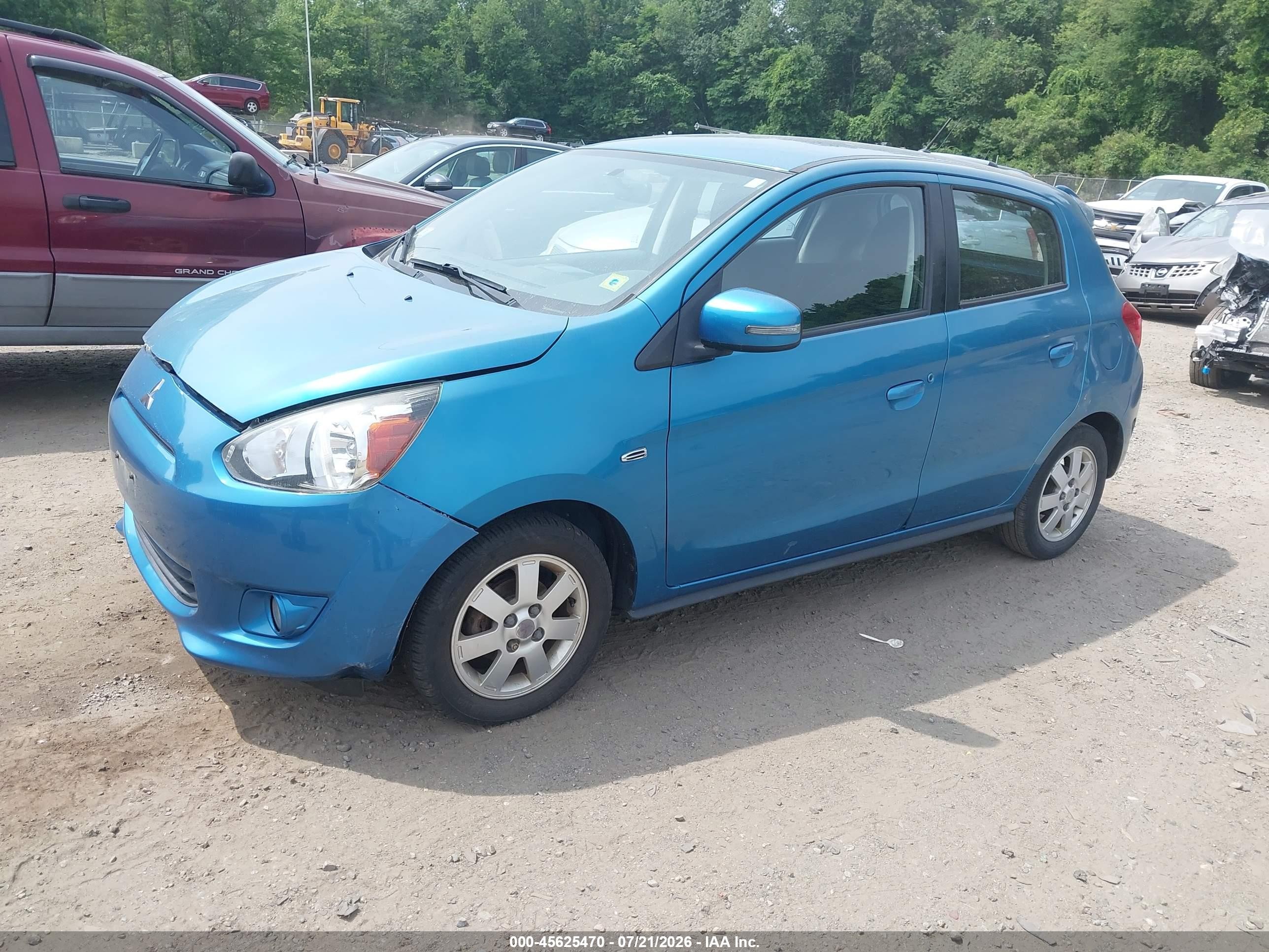 2015 Mitsubishi Mirage Es Синий vin: ML32A4HJ9FH060446