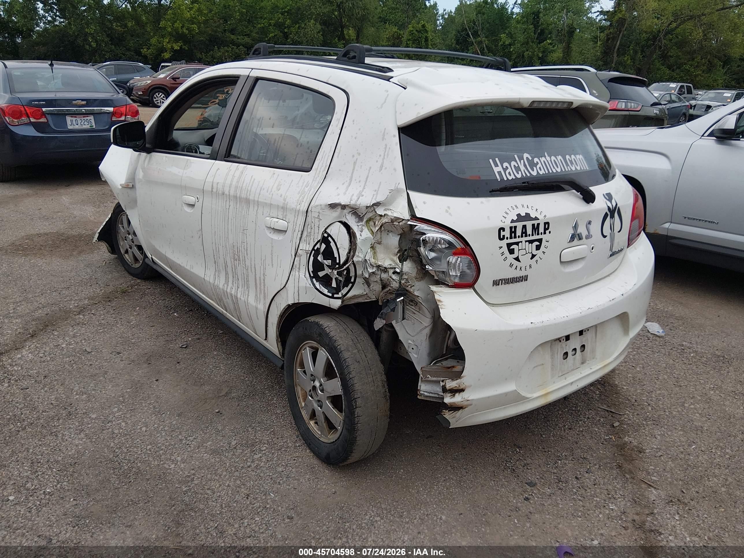 2014 Mitsubishi Mirage Es White vin: ML32A4HJXEH016387