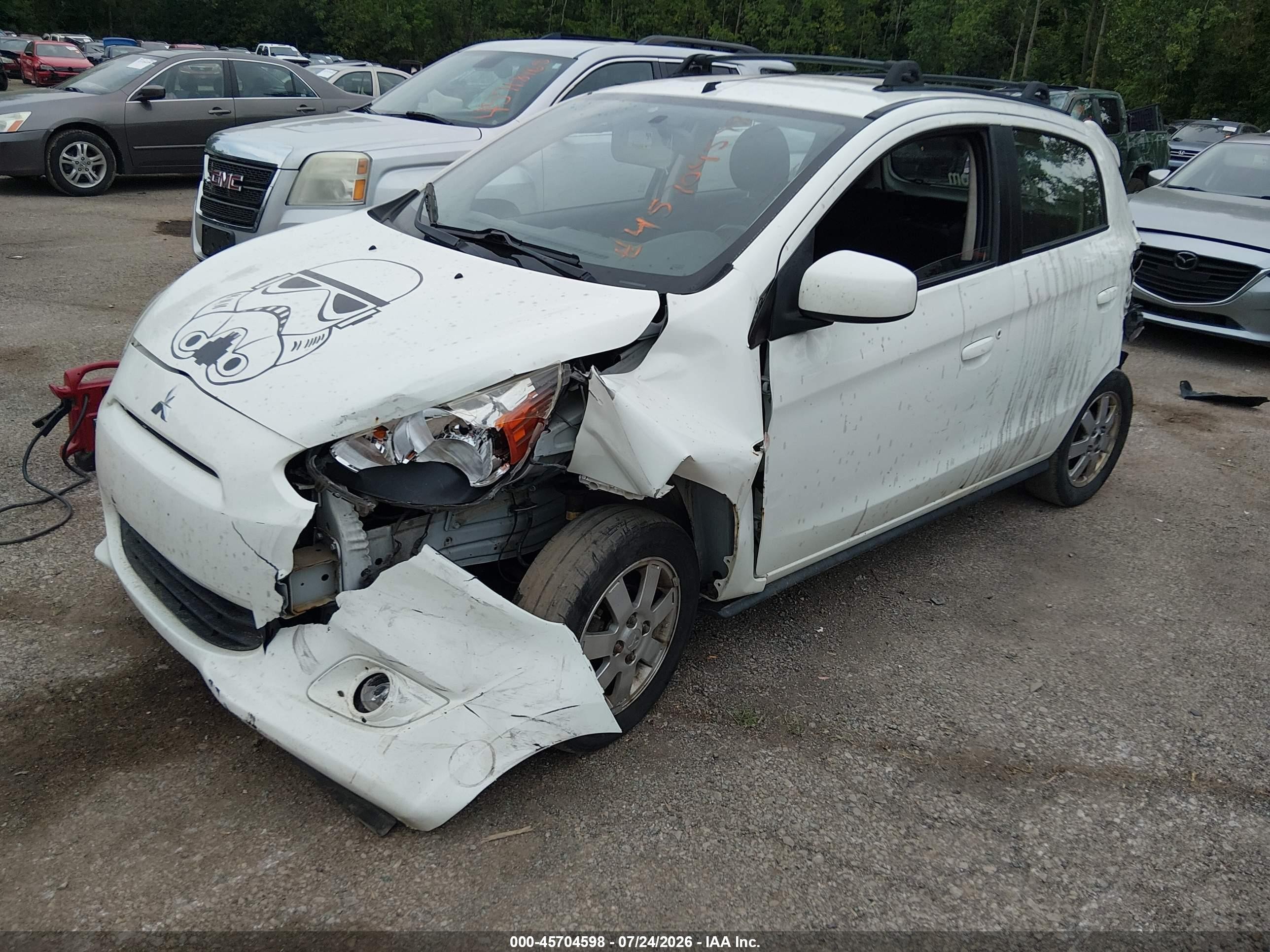 2014 Mitsubishi Mirage Es White vin: ML32A4HJXEH016387