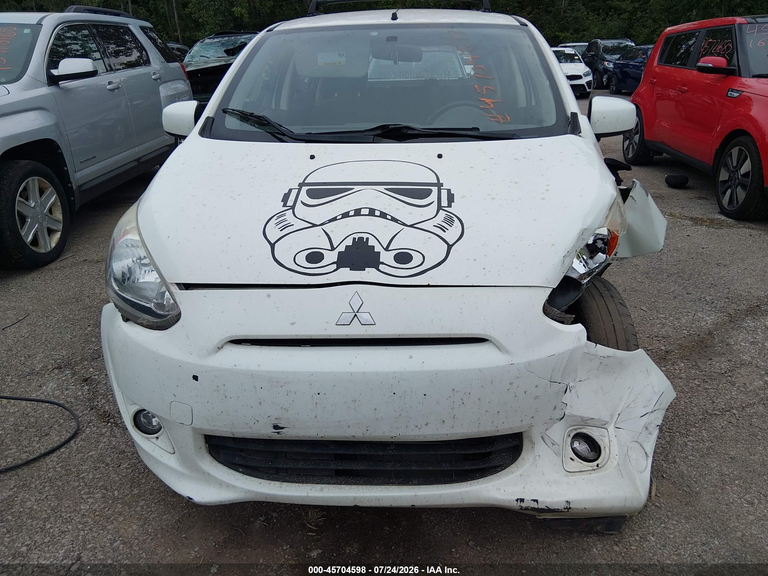 2014 Mitsubishi Mirage Es White vin: ML32A4HJXEH016387