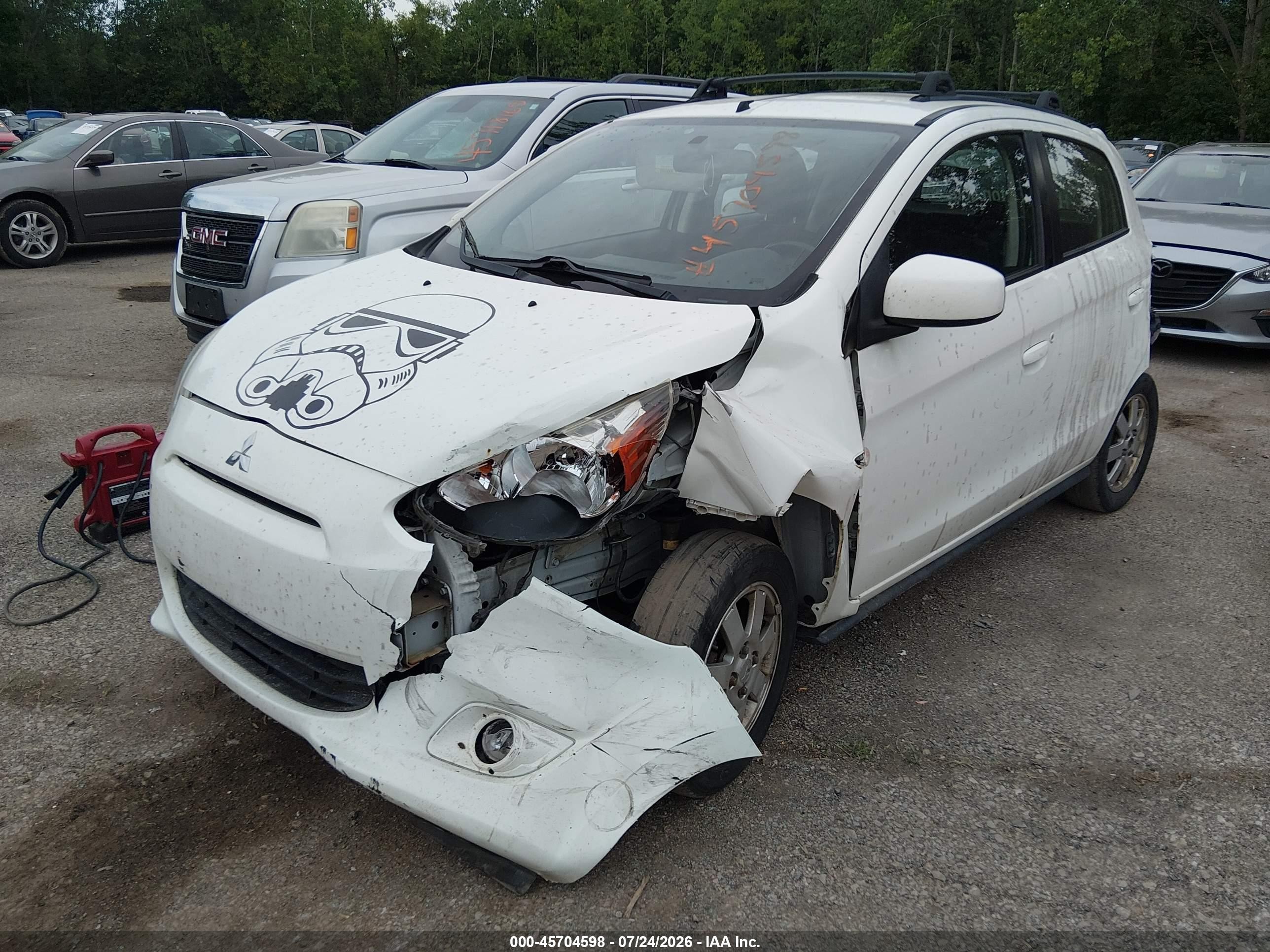 2014 Mitsubishi Mirage Es White vin: ML32A4HJXEH016387