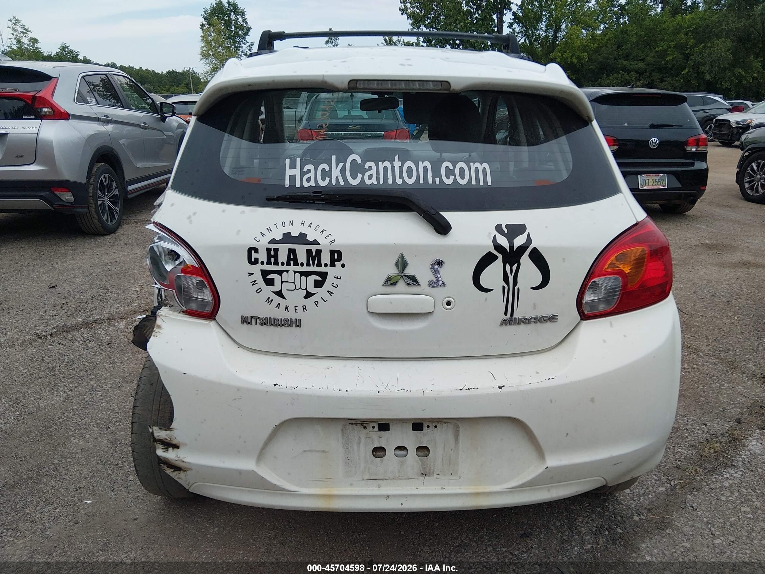 2014 Mitsubishi Mirage Es White vin: ML32A4HJXEH016387