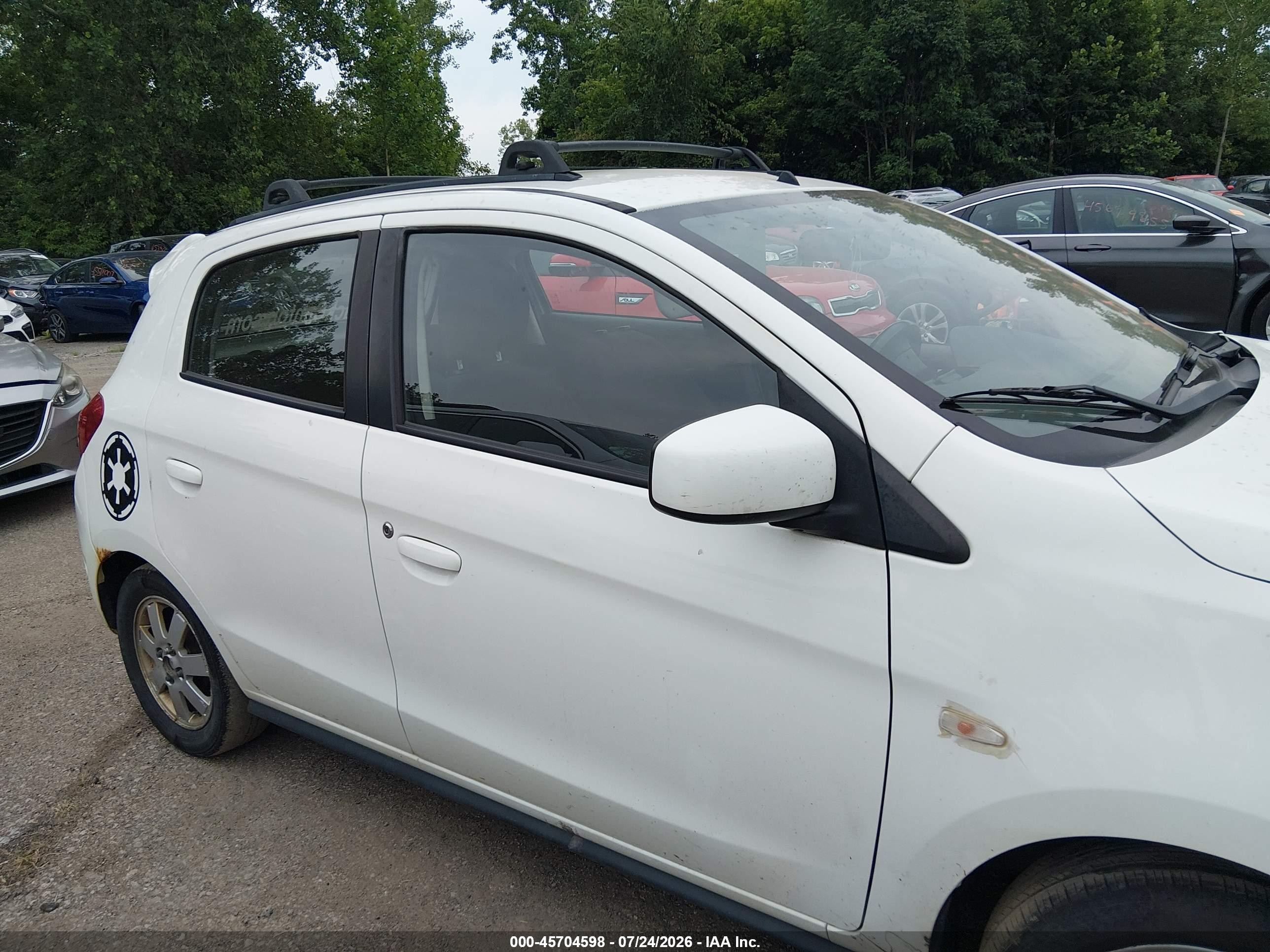 2014 Mitsubishi Mirage Es White vin: ML32A4HJXEH016387