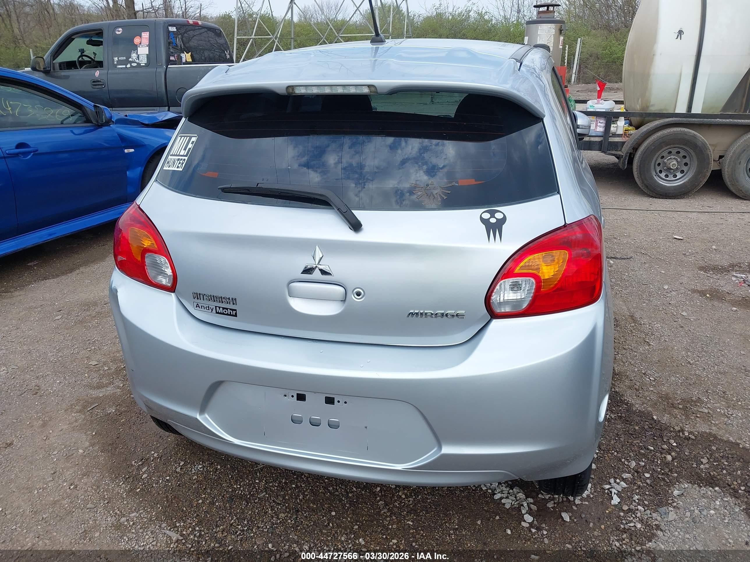 2015 Mitsubishi Mirage Es Silver vin: ML32A4HJXFH004242
