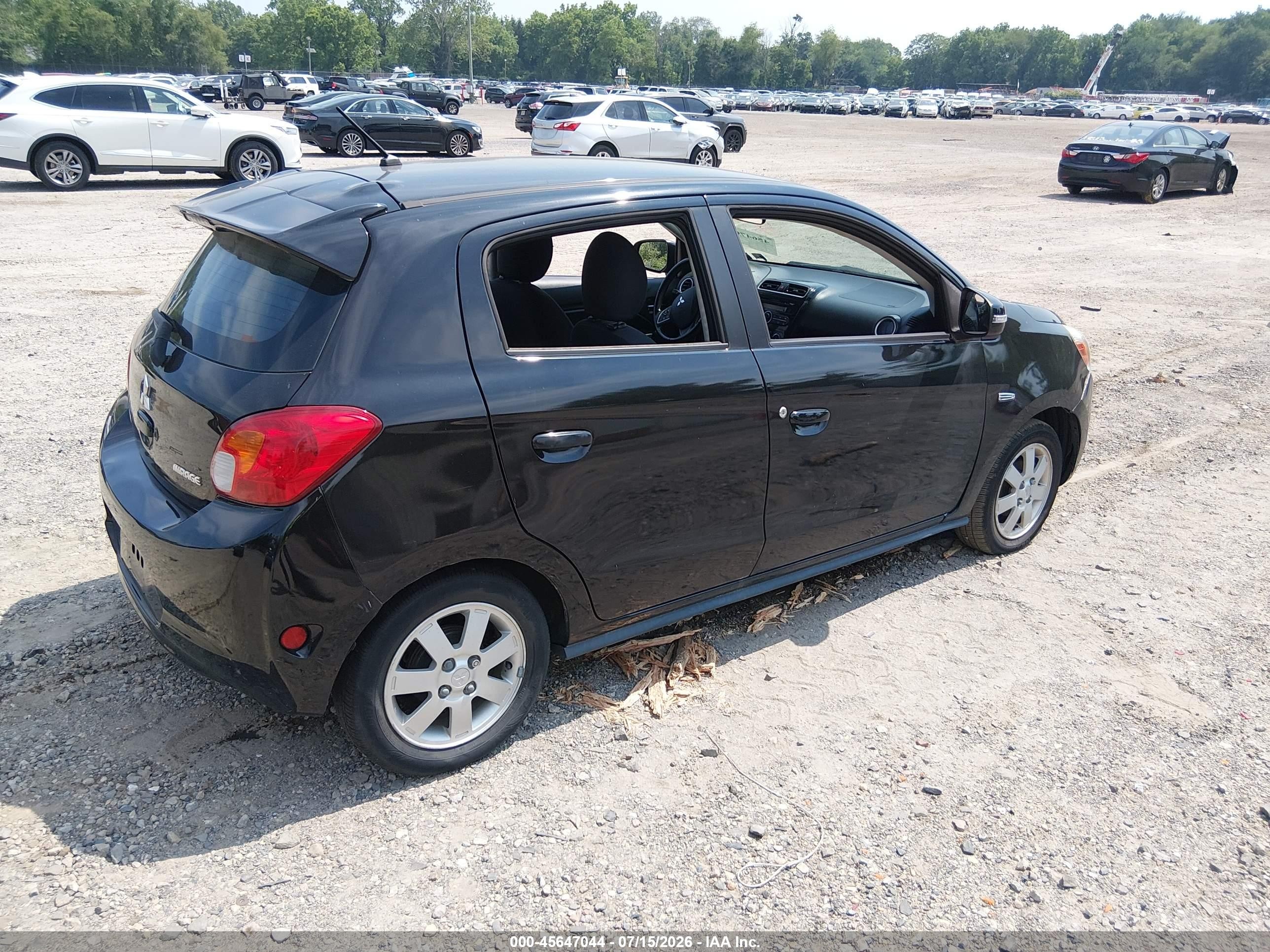 2015 Mitsubishi Mirage Es Черный vin: ML32A4HJXFH033515