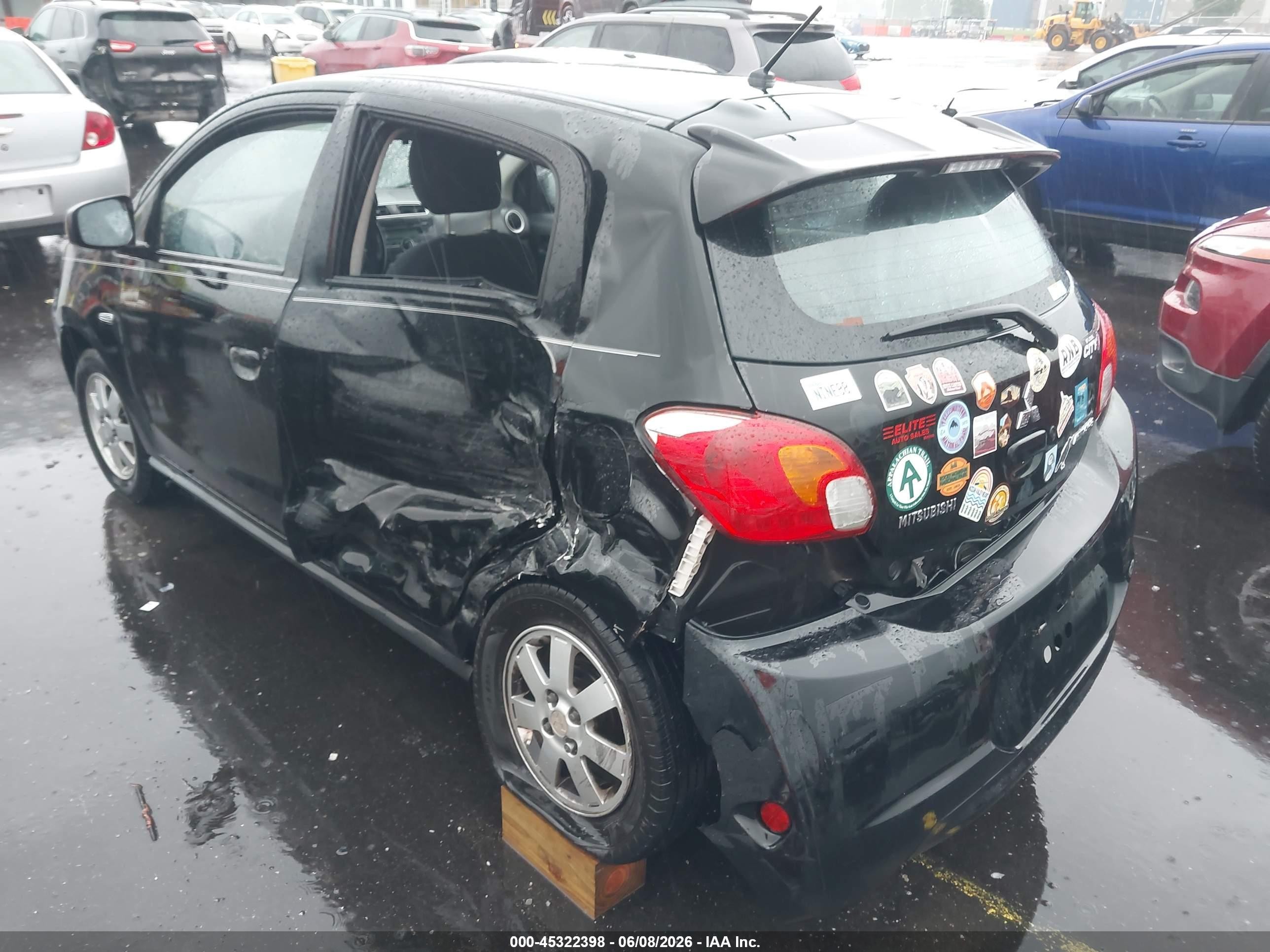 2015 Mitsubishi Mirage Es Black vin: ML32A4HJXFH034079