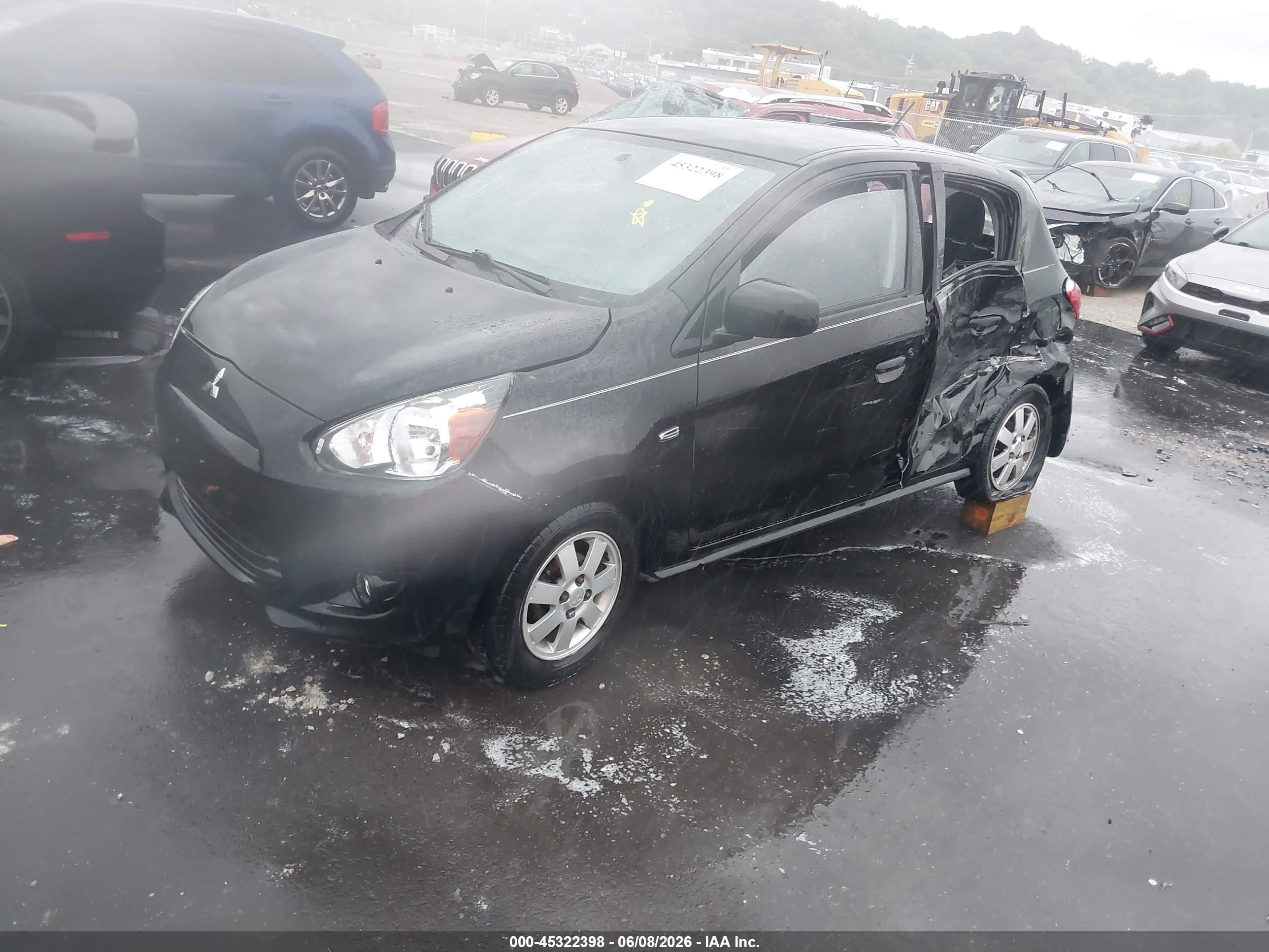 2015 Mitsubishi Mirage Es Black vin: ML32A4HJXFH034079