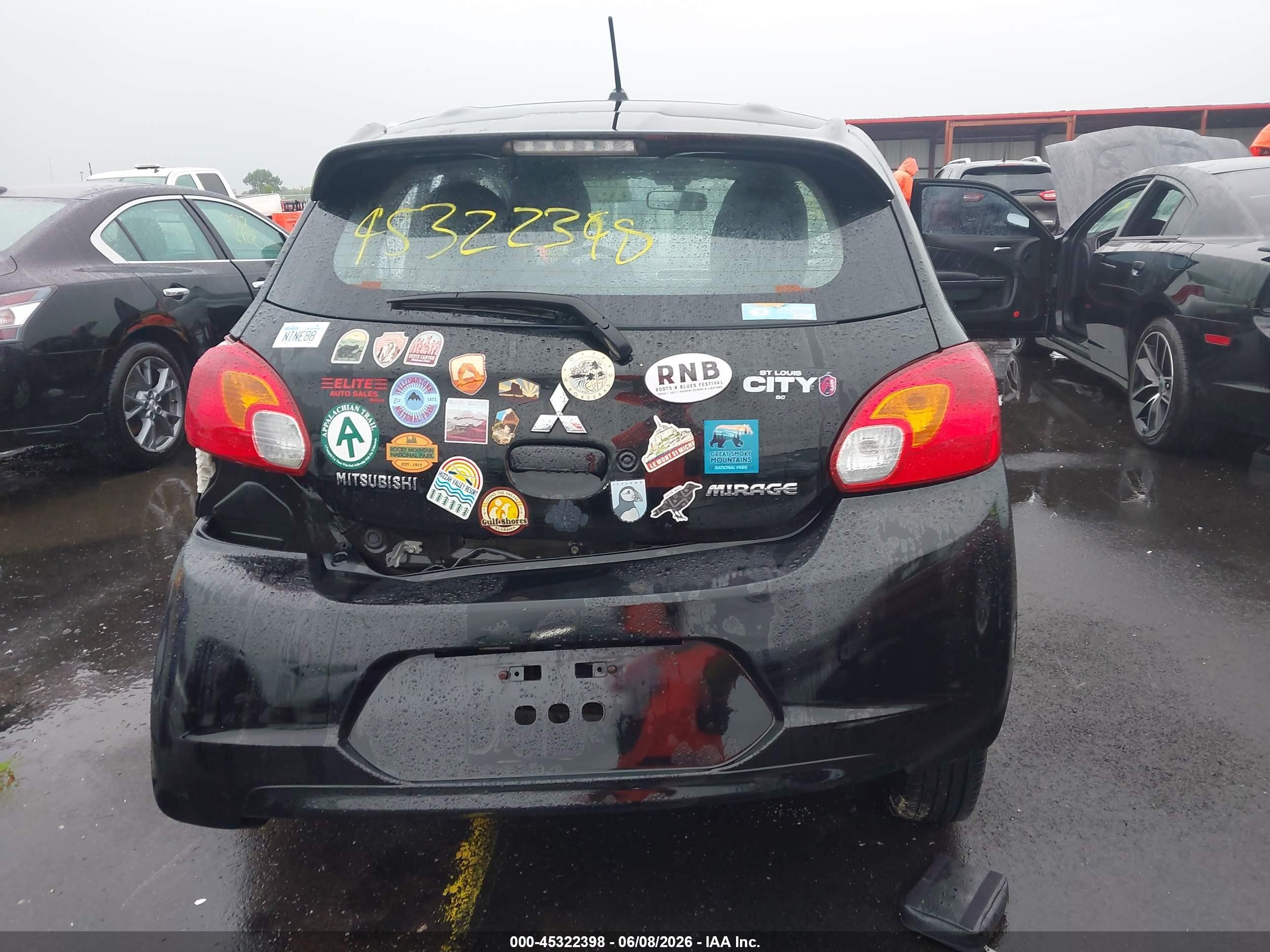 2015 Mitsubishi Mirage Es Black vin: ML32A4HJXFH034079