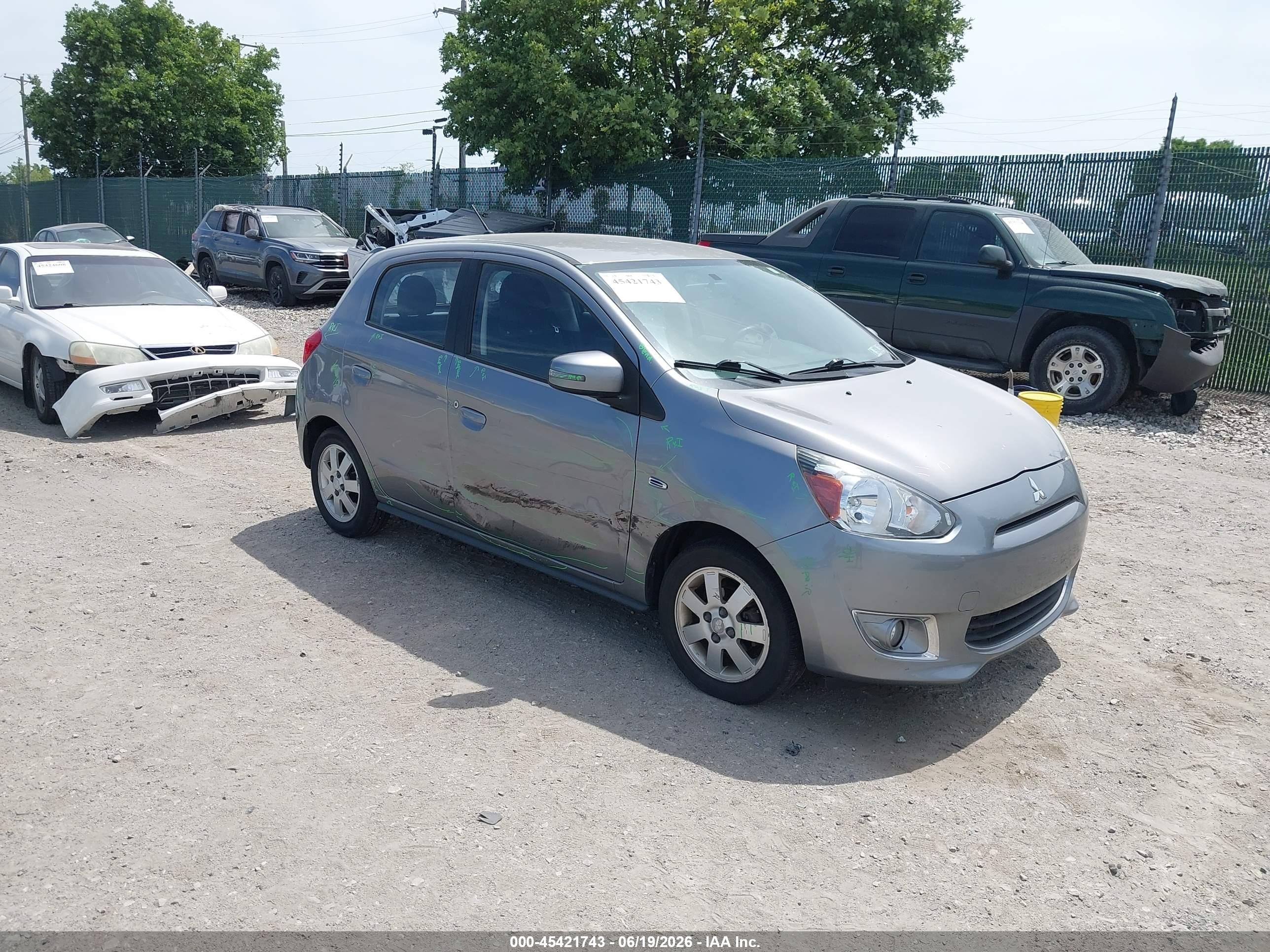 2015 Mitsubishi Mirage Es Gray vin: ML32A4HJXFH053747