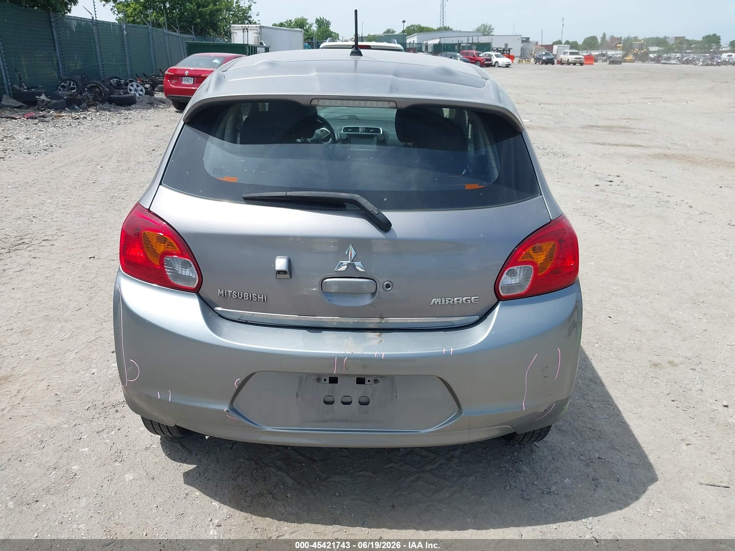 2015 Mitsubishi Mirage Es Gray vin: ML32A4HJXFH053747