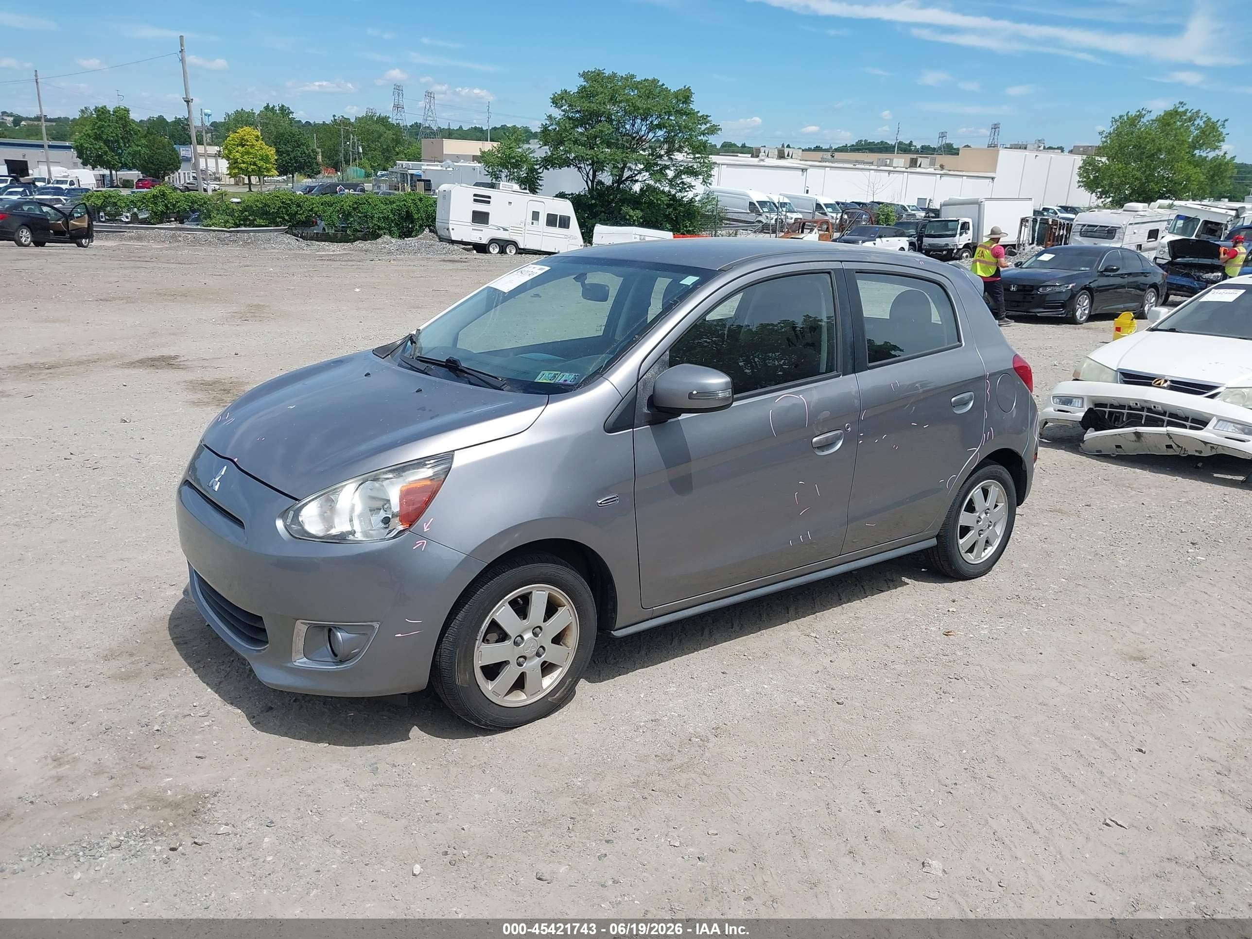 2015 Mitsubishi Mirage Es Gray vin: ML32A4HJXFH053747
